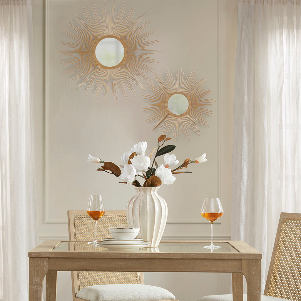 29.5" Sunburst Wall Decor Mirror with Metal Frame