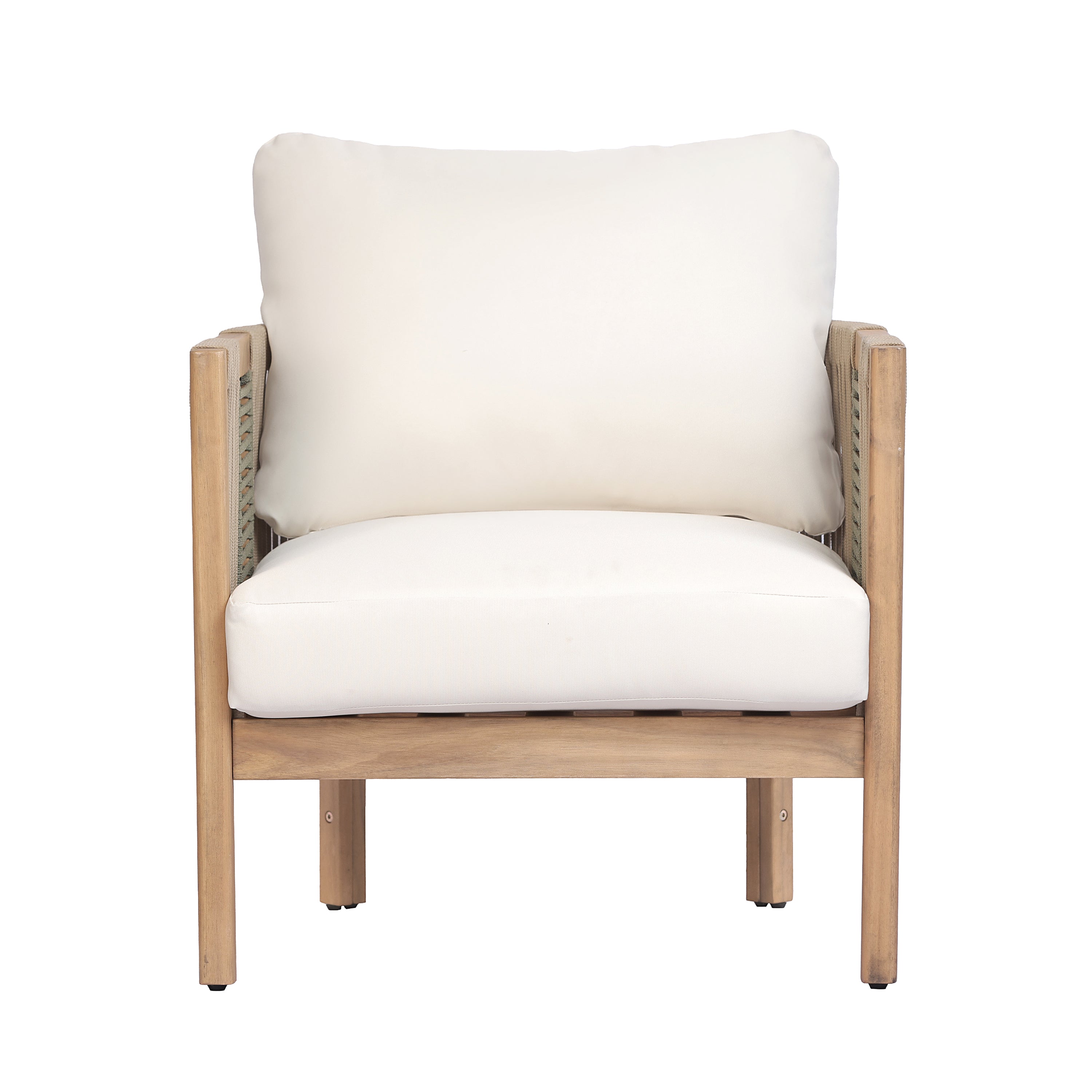 Potter Outdoor Acacia Wood Club Chairs, Set of 2