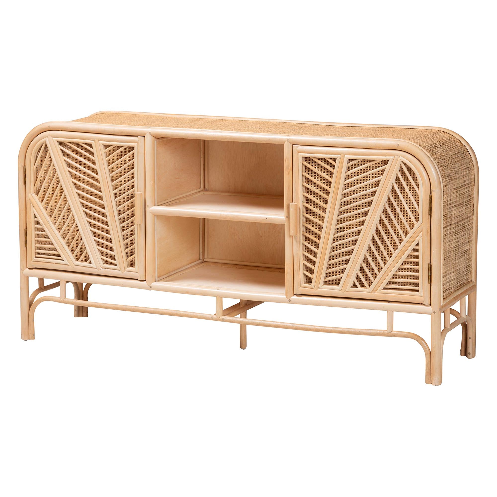 Bohemian Natural Rattan 2-Door Storage Cabinet