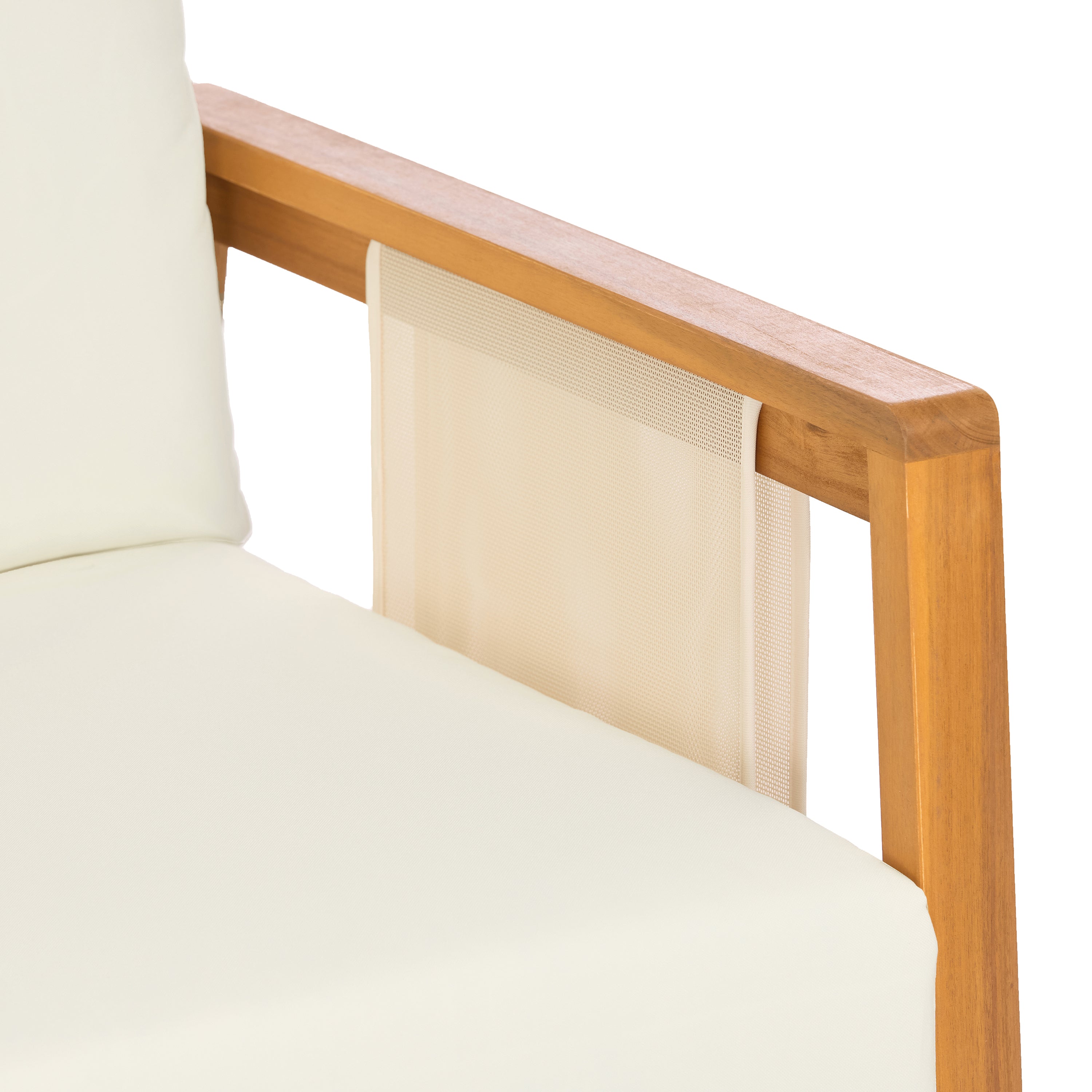 Khali Outdoor Club Chair with Acacia Wood Frame
