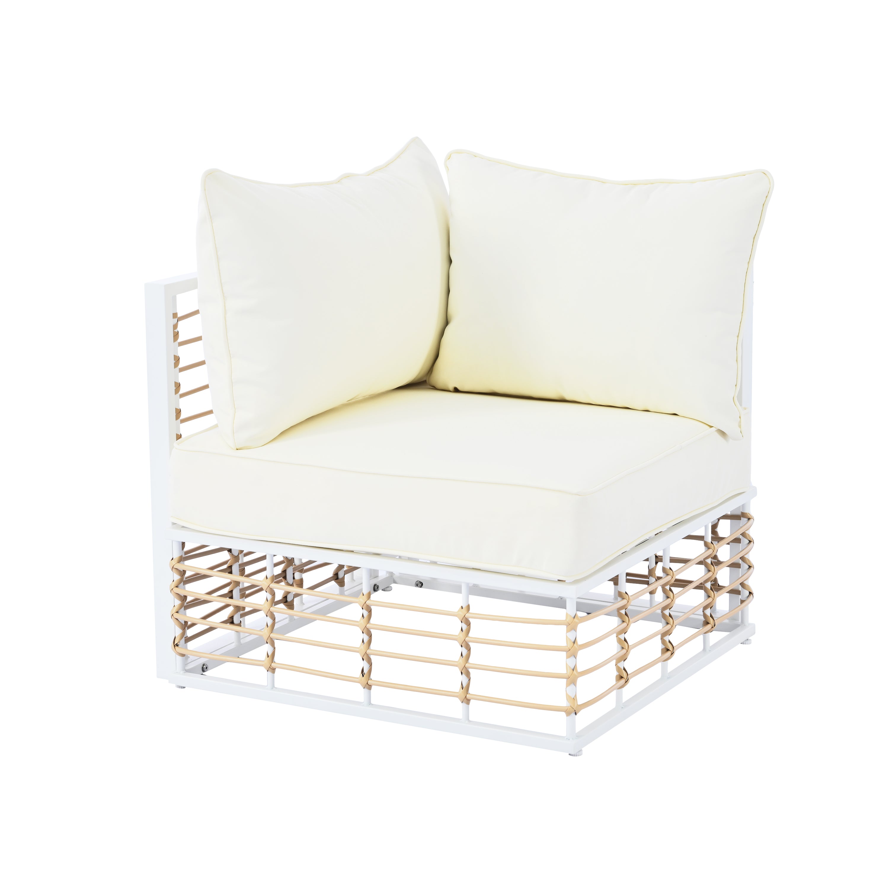 Modern Minimalist 7-Piece Metal All-Weather Conversational Furniture Set with Thick Cushions and Coffee Table