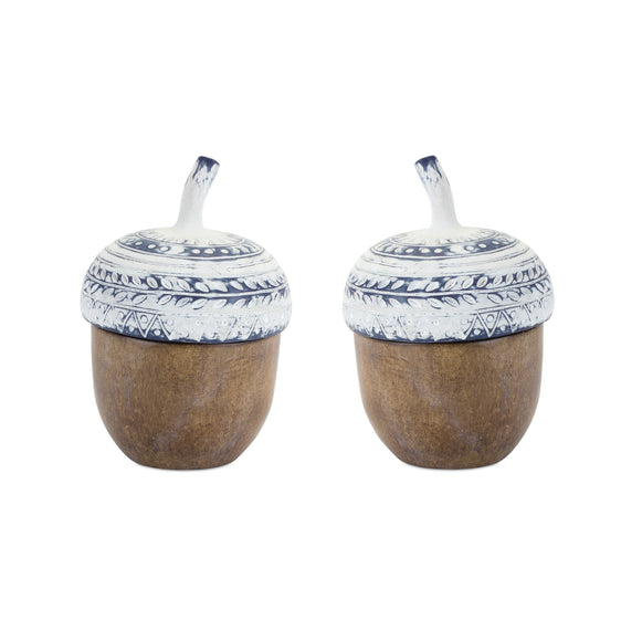 White-Washed-Acorn-Lid-Box-with-Wood-Grain-Design-(set-of-4)-Brown-decorative
