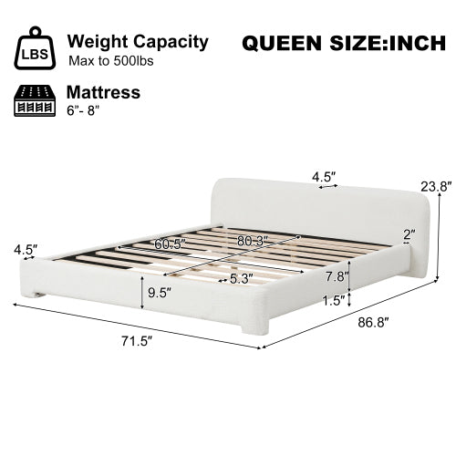 Cozy White Bouce Upholstered Bed