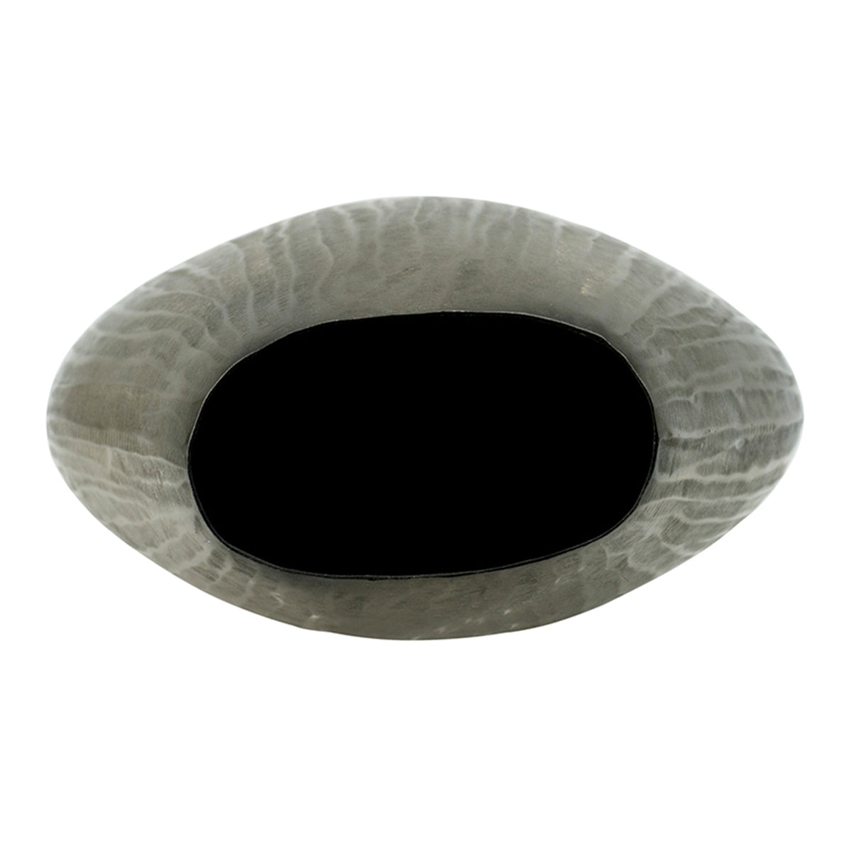 Large Aluminum Layered Chisel Oval Vase