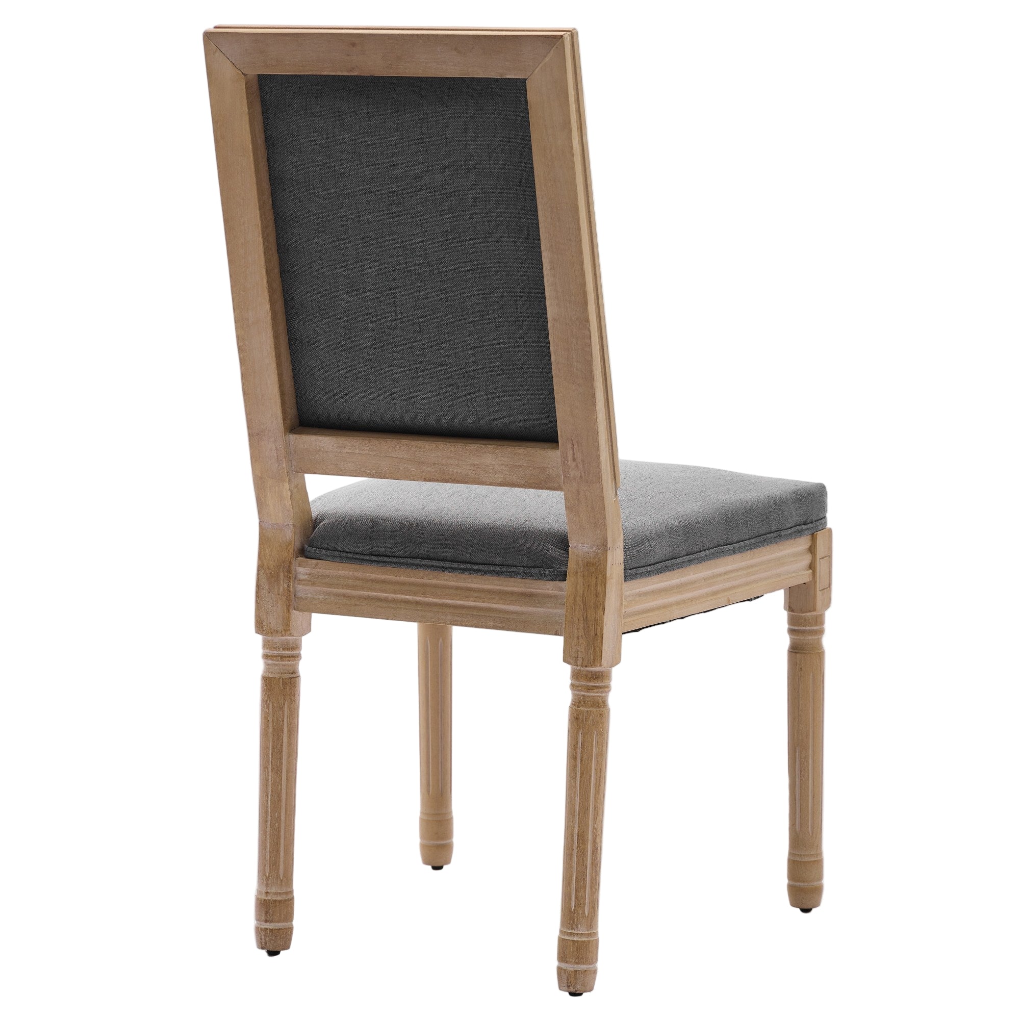 Louis French Country Dining Chairs with Square Upholstered Backrest, Set of 2