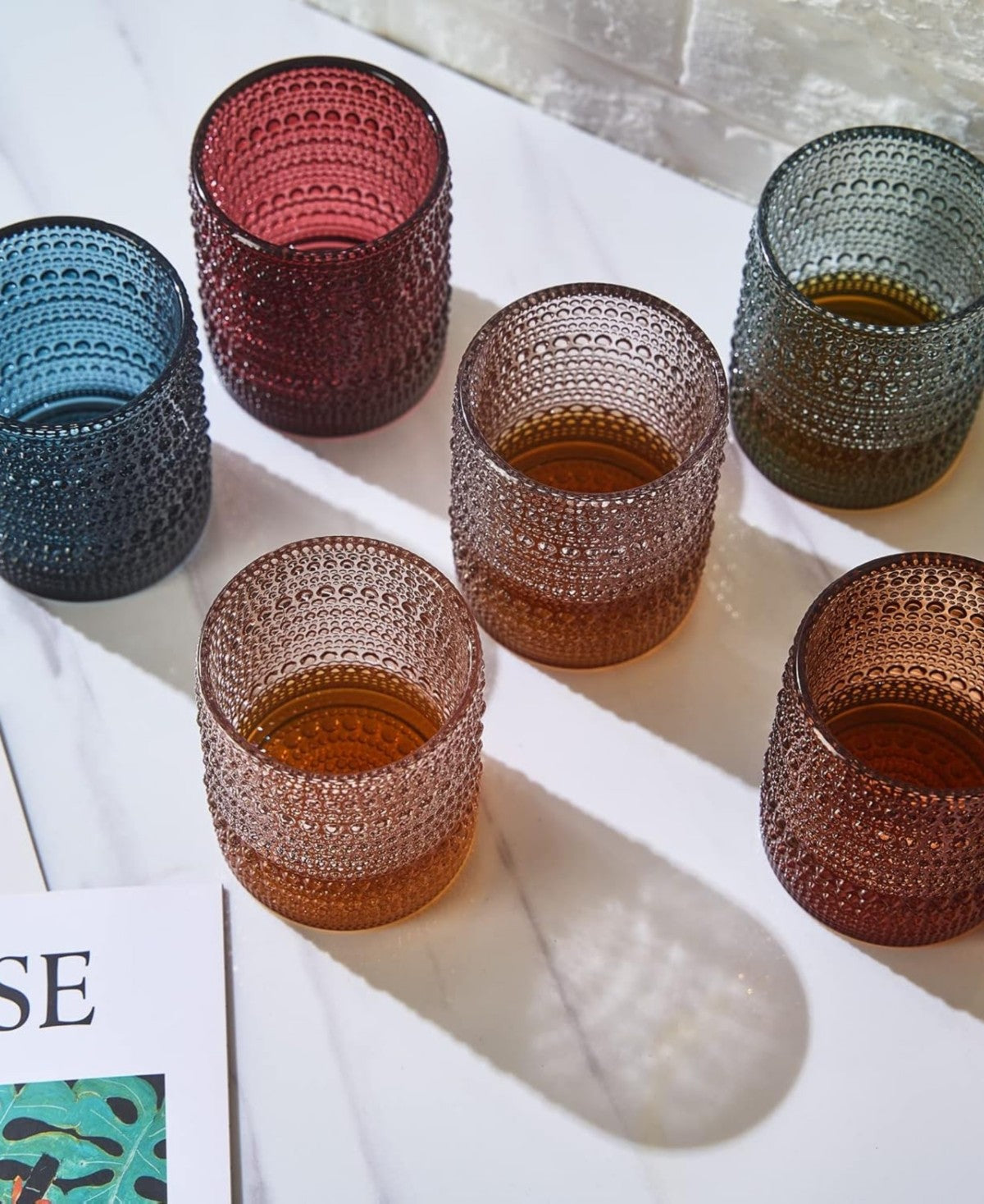 Beige Hobnail Tumblers Set of 6