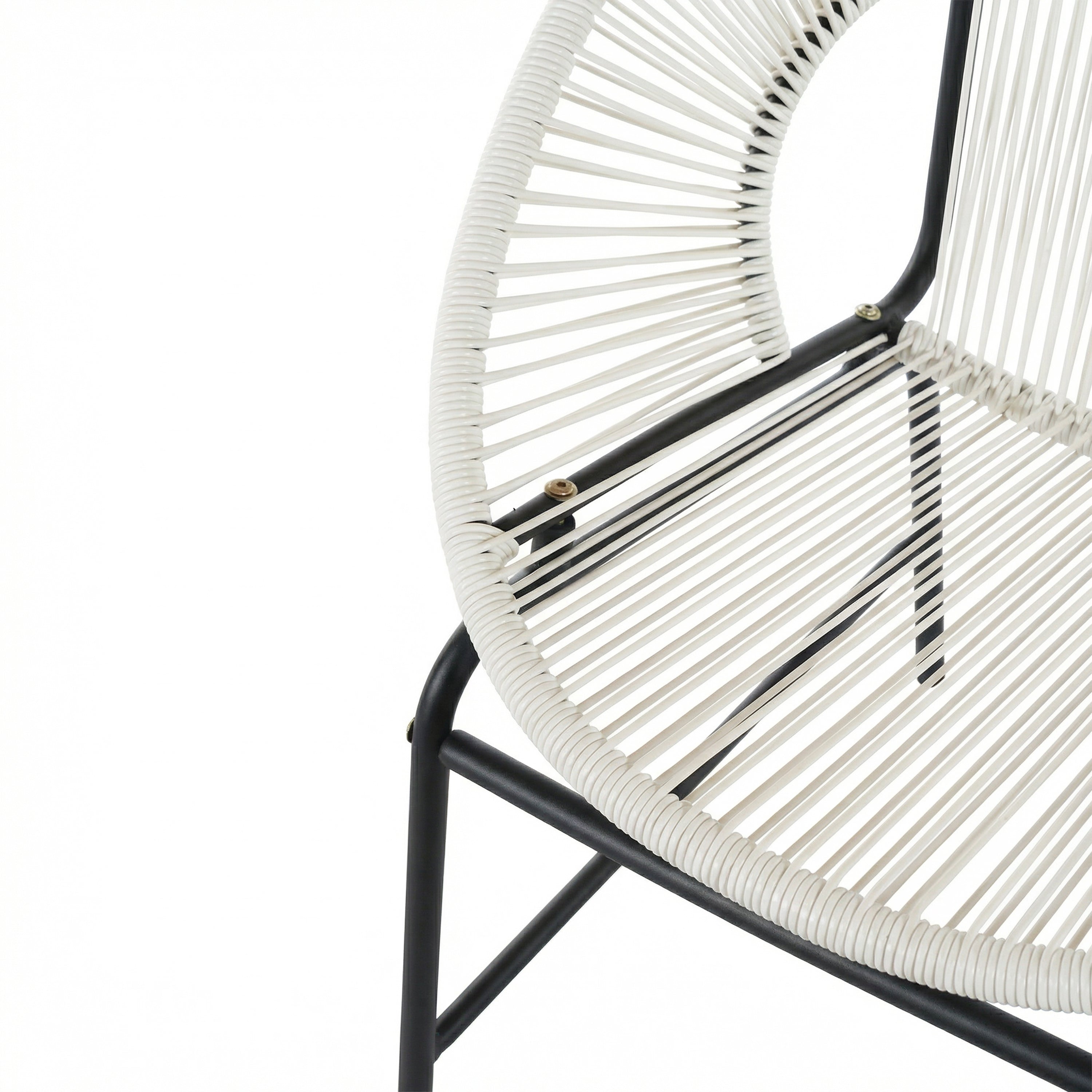 NUSA OUTDOOR PATIO WICKER CHAIR, TEAL PE RATTAN & IRON FRAME, SET OF 2