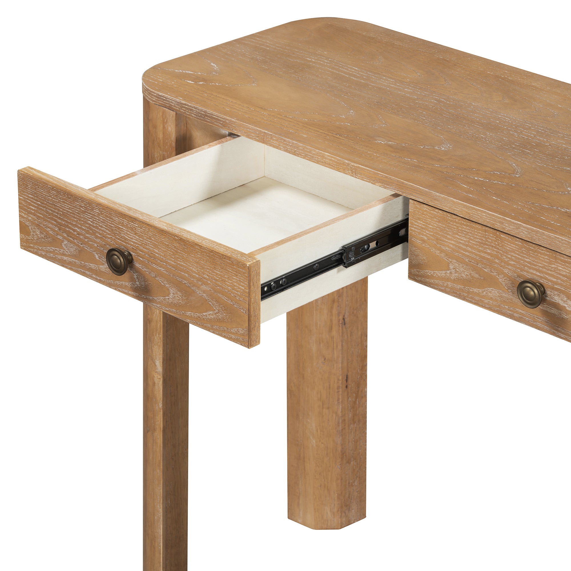 Rustic Console Table with Curved Corners