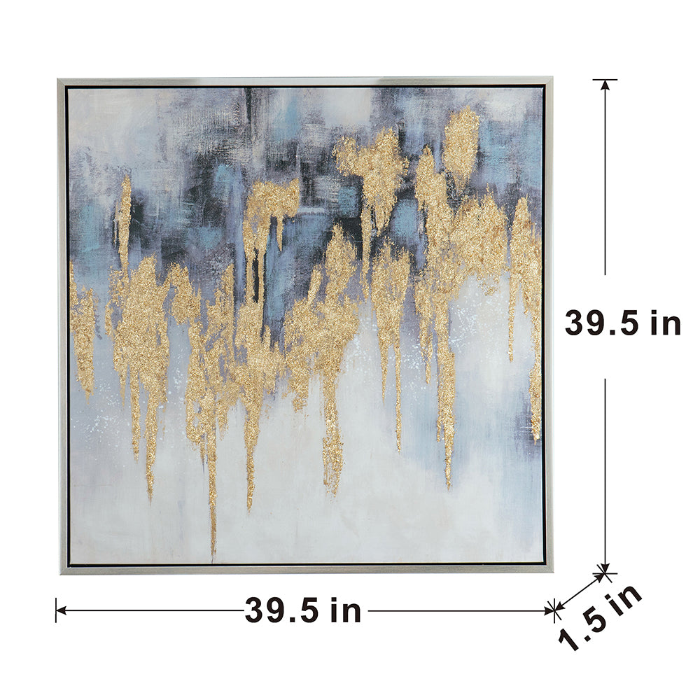 39.5" x 39.5" Wall Art with Striking Gold Accents