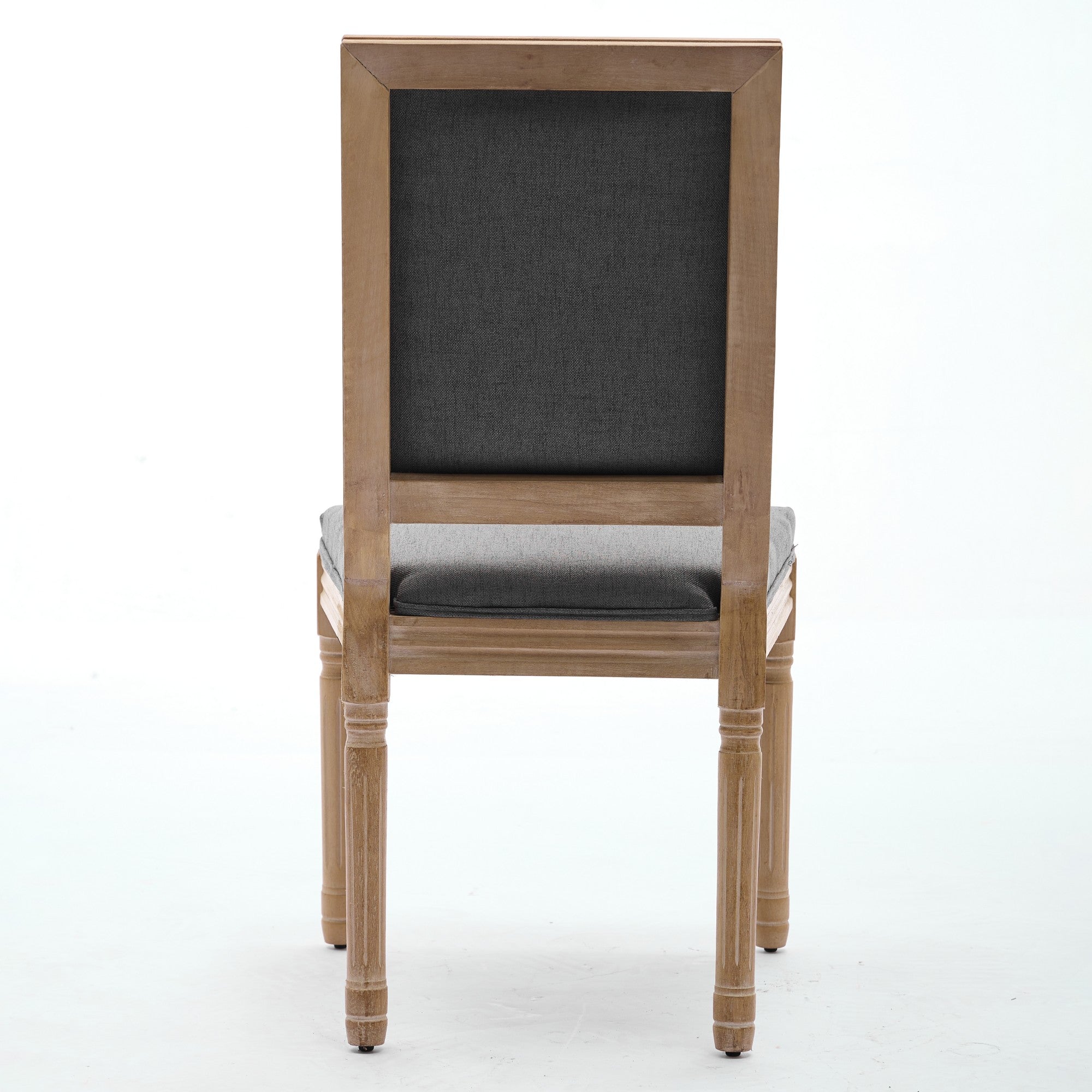 Louis French Country Dining Chairs with Square Upholstered Backrest, Set of 2