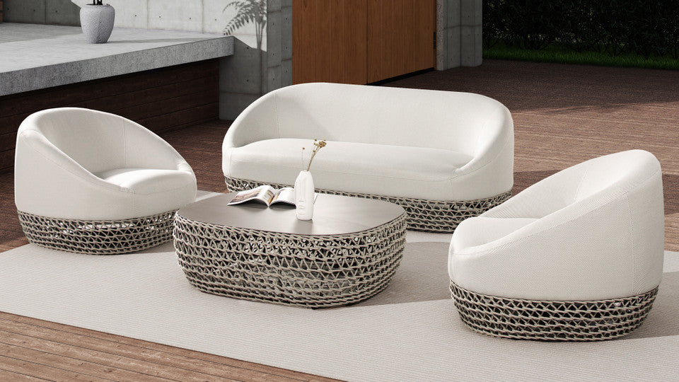 Willow Oval Wicker Patio Coffee Table