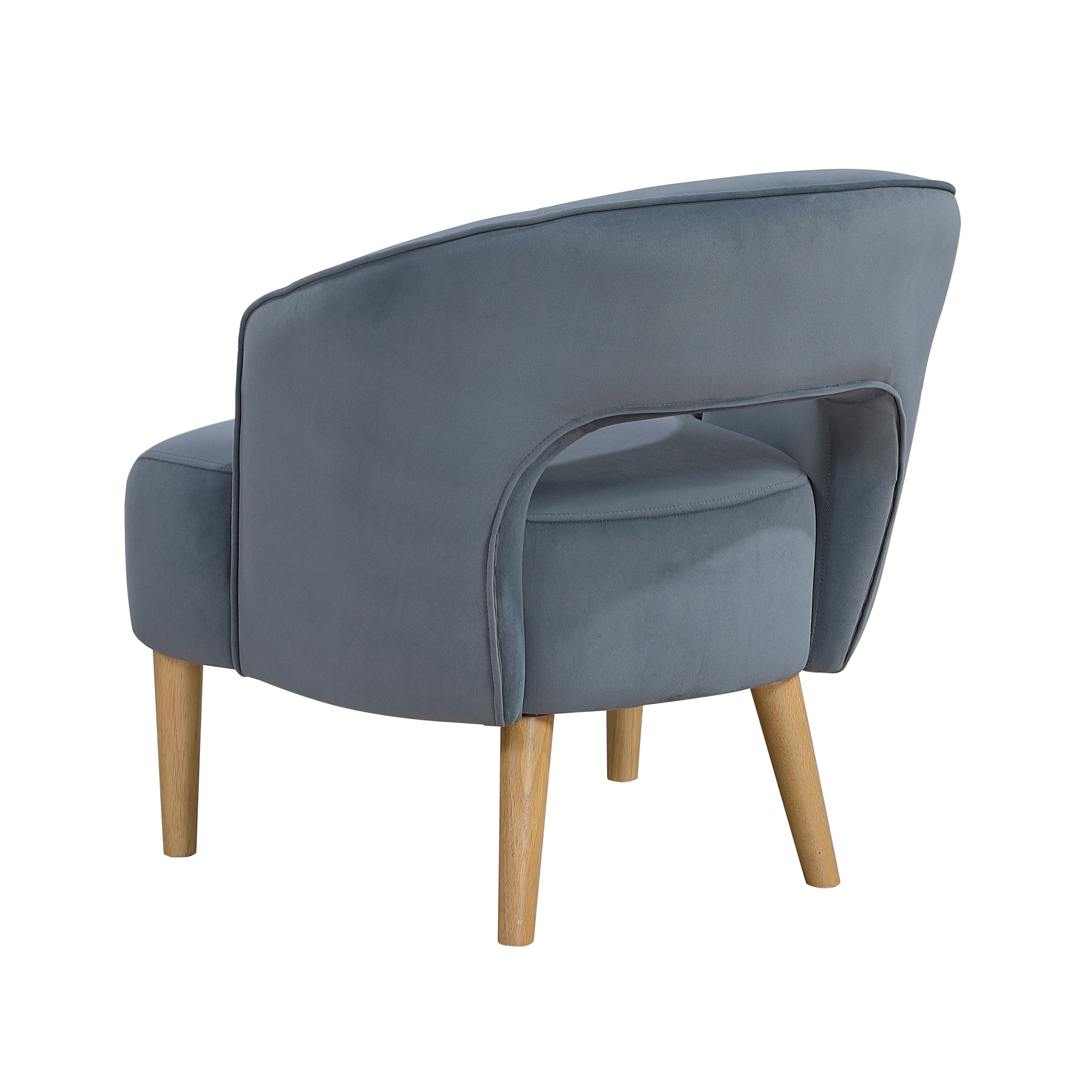 Modern Plush Velvet Open Back Barrel Accent Chair