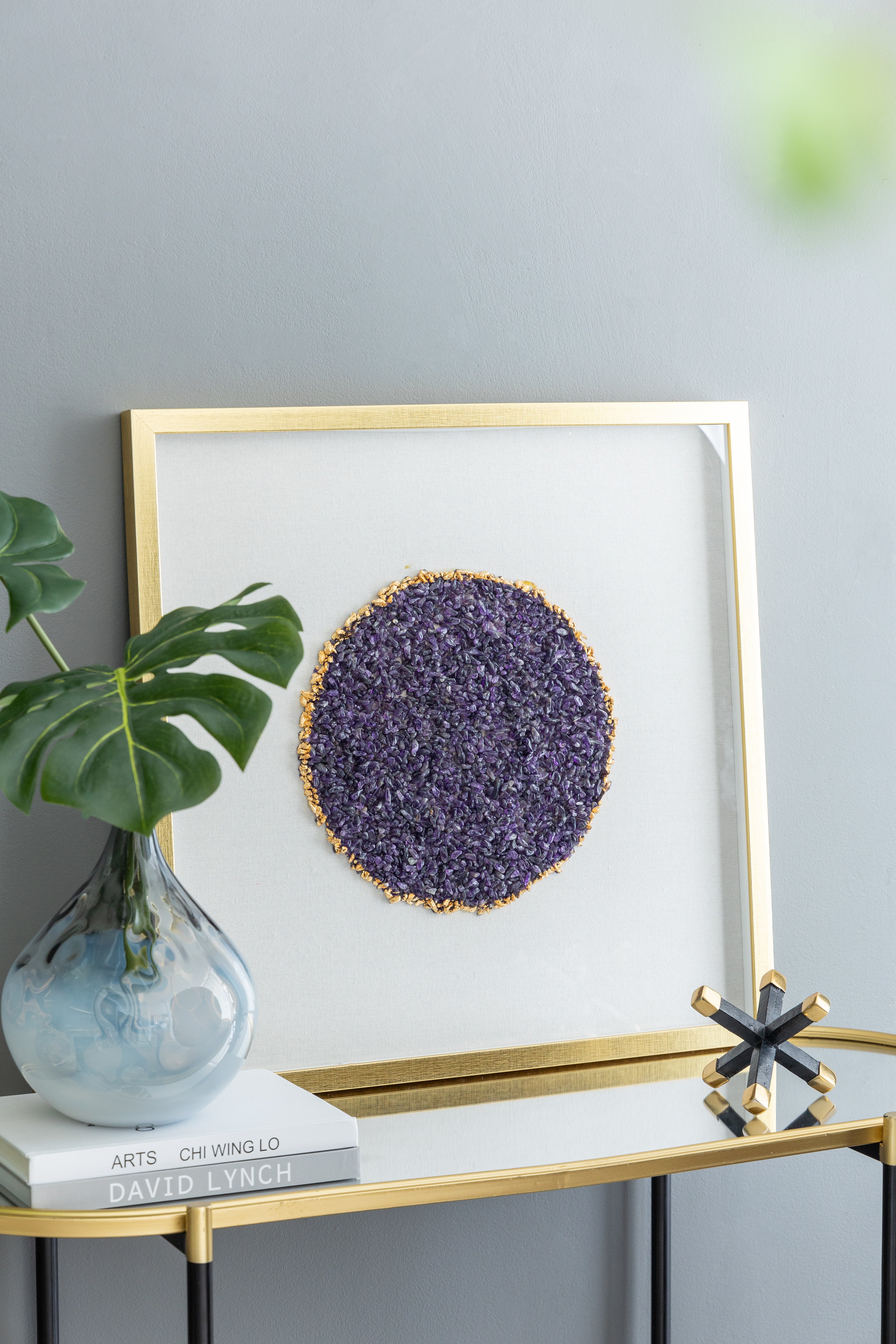 Lillian Purple Crystal Shadow Boxes Wall Décor
