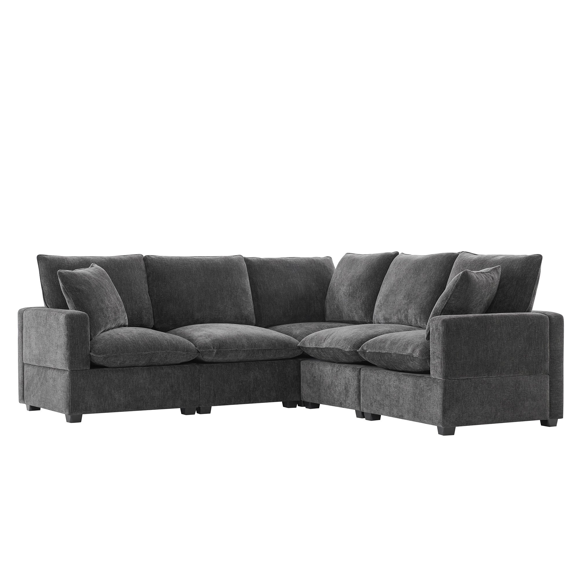 Chenille Modular L-Shape Sofa, Seats 5