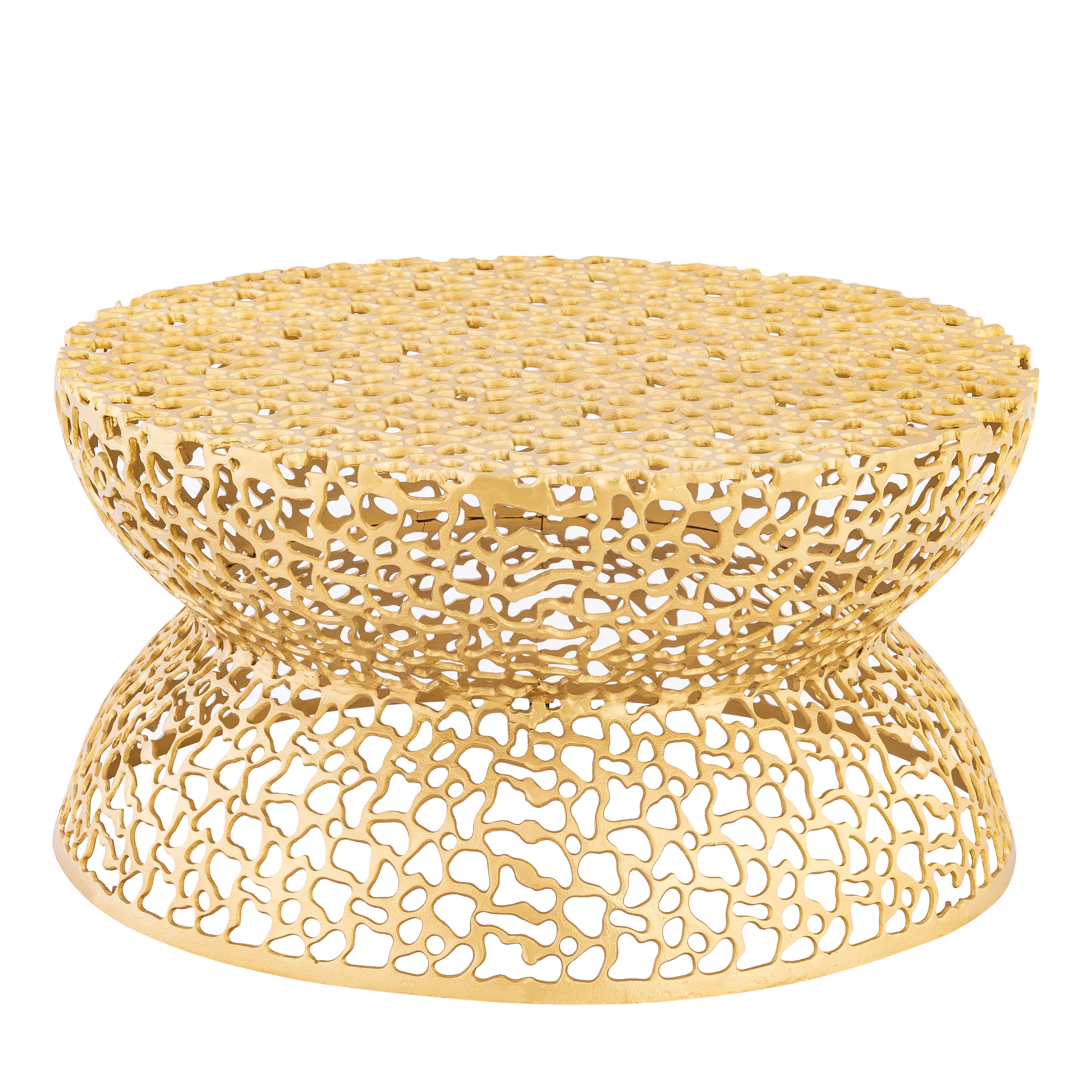Lattice Pattern Gold Coffee Table