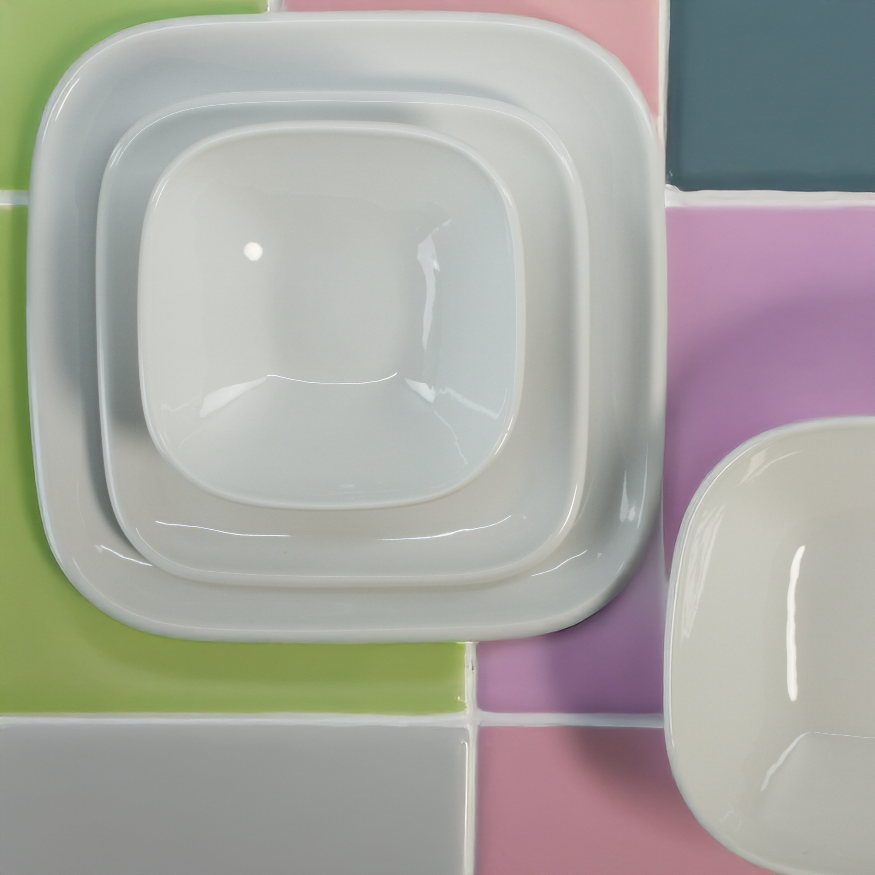 Impulse Square Dinner Bowls, Set of 8
