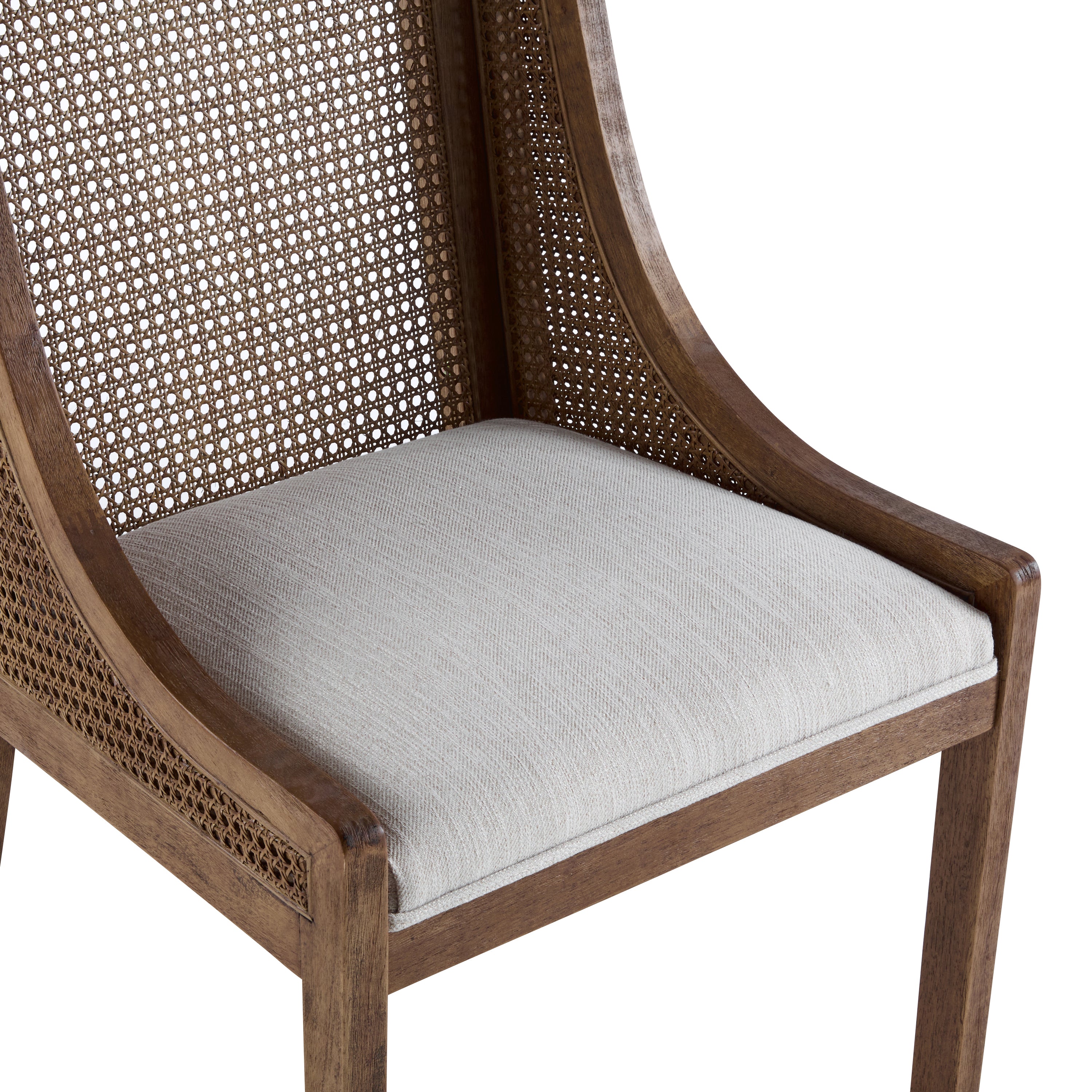 Rattan Wingback Dining Chair, Set of 2