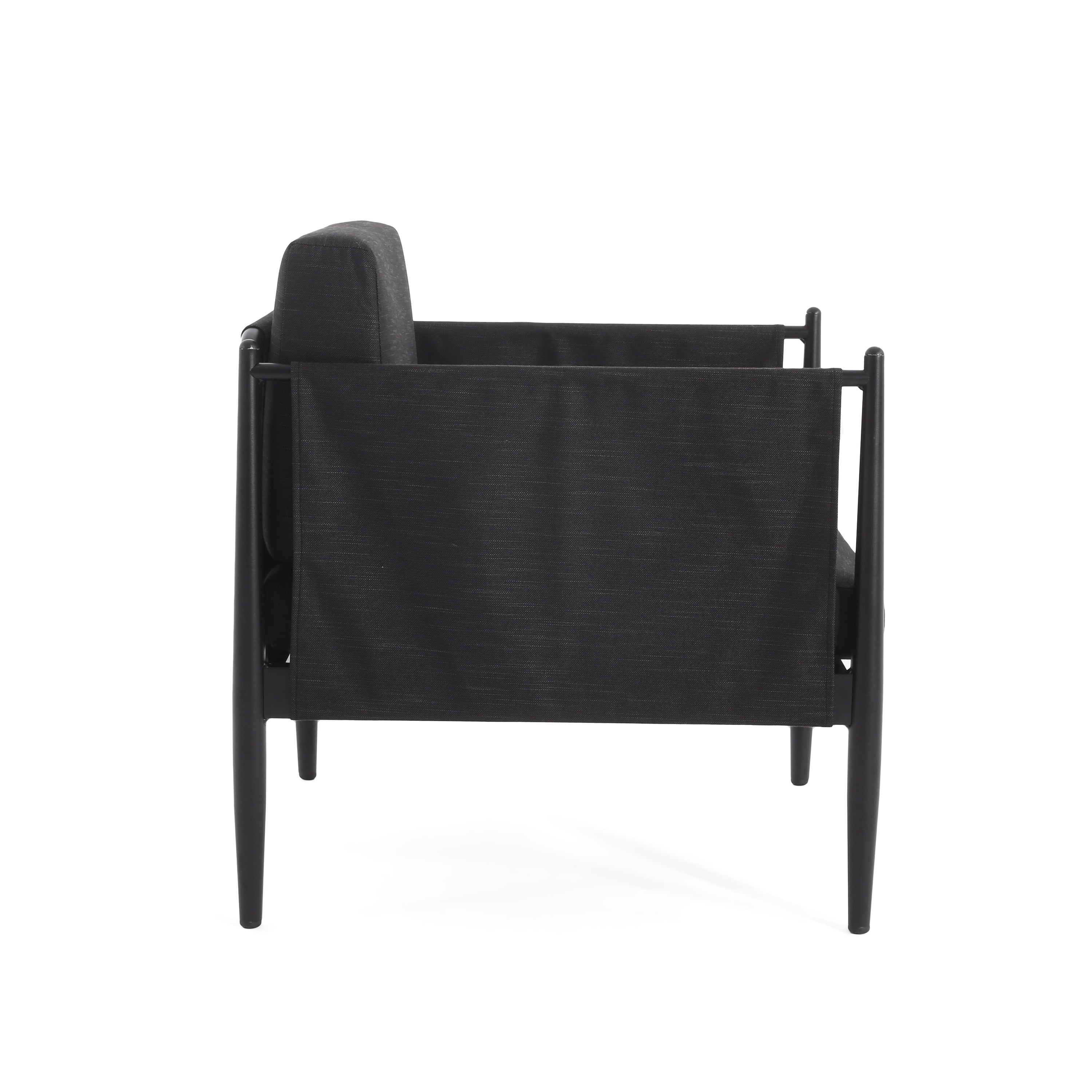 Outdoor Club Chair with Tapered Legs and Back Cushion