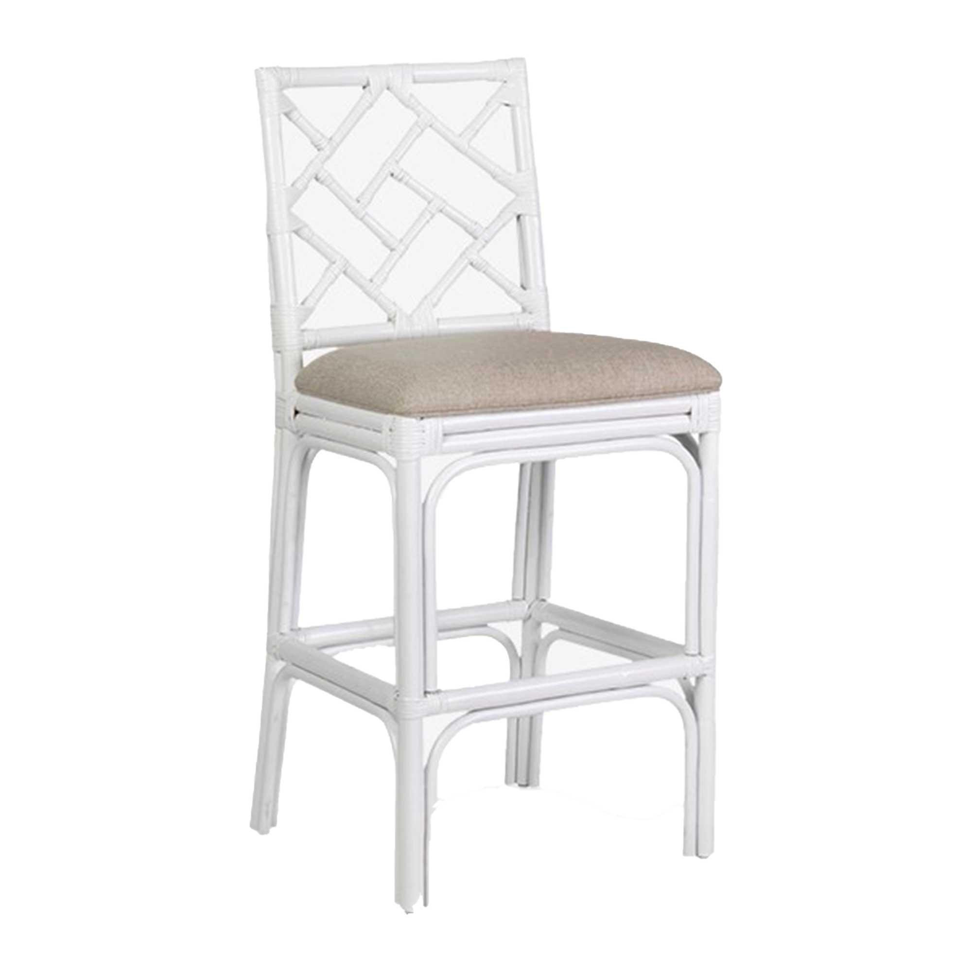 Chippendale Rattan Counter Stool White