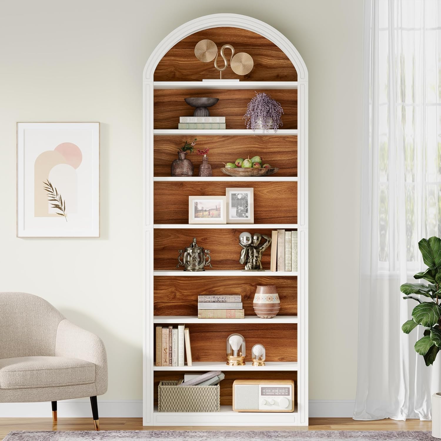 2-Tone Arched Open Display Shelving Unit