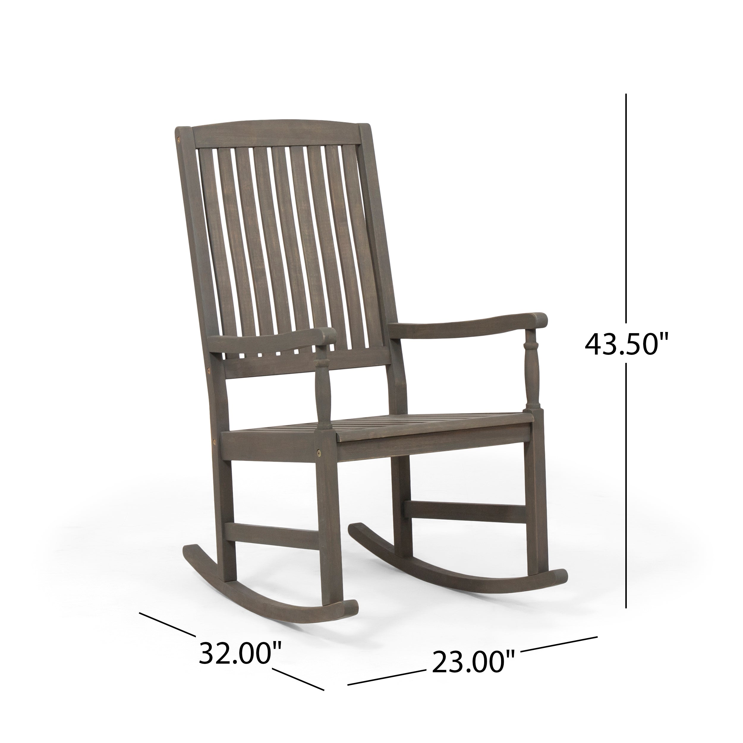 Muse Outdoor Acacia Rocking Chair with Slat Design