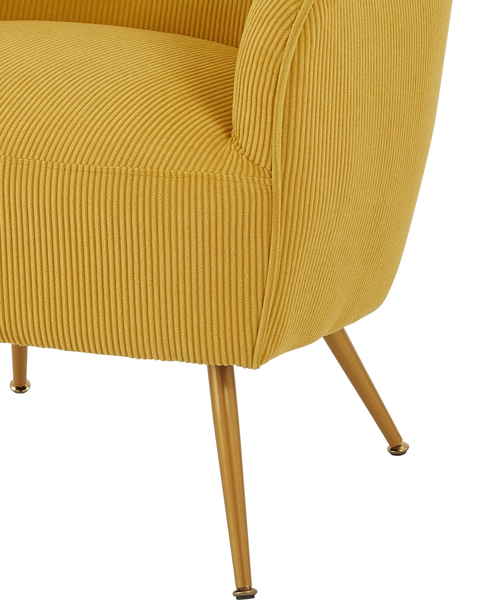 Corduroy Accent Chair with Gold Metal Legs