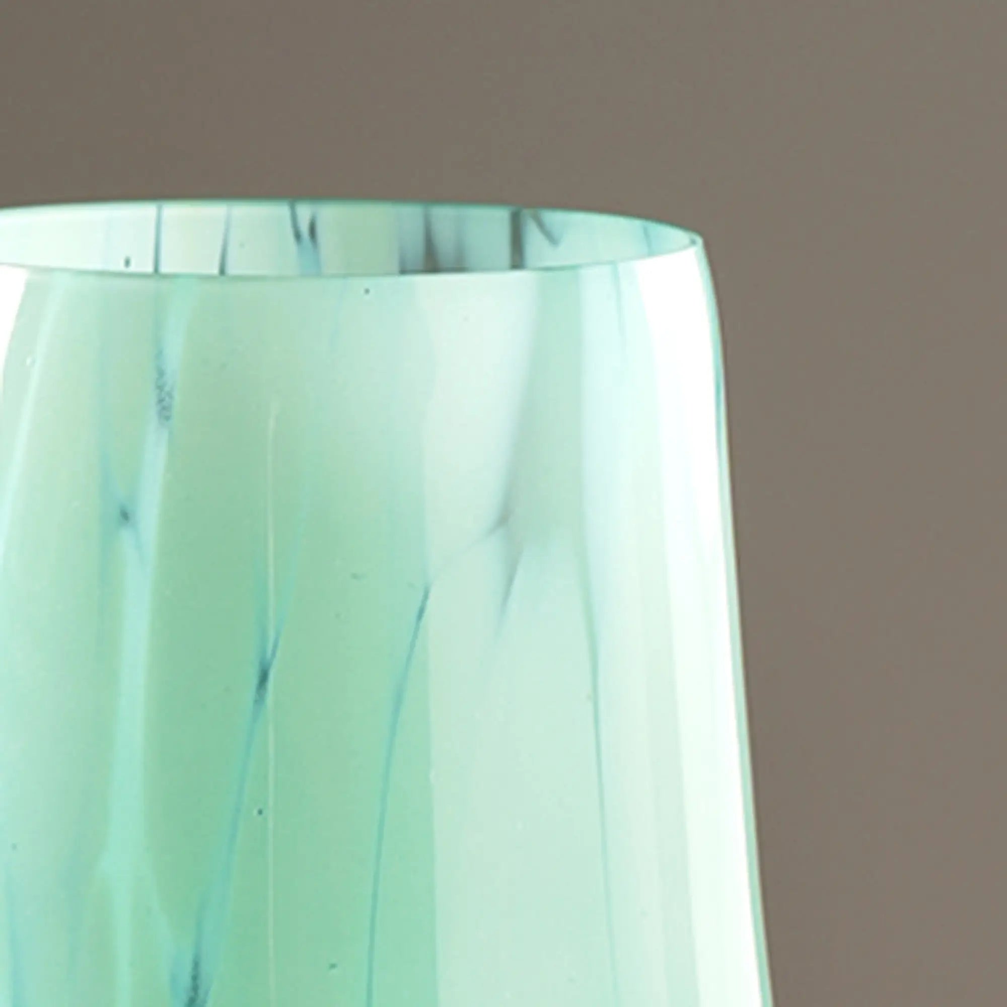 White Splutter Green Glass Long Vase
