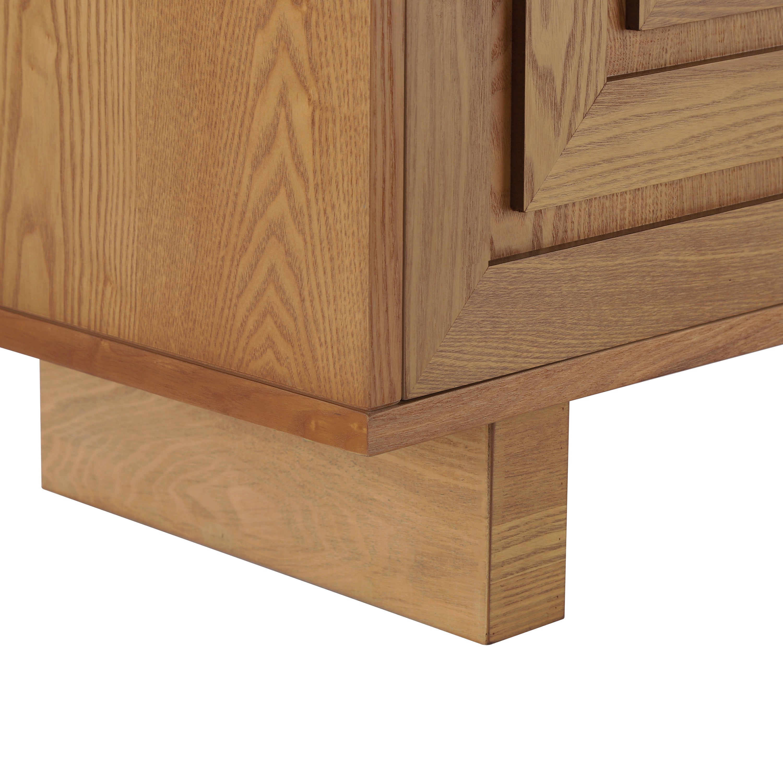 Modern Sideboard Storage Cabinet with 4 Doors & Metal Handles