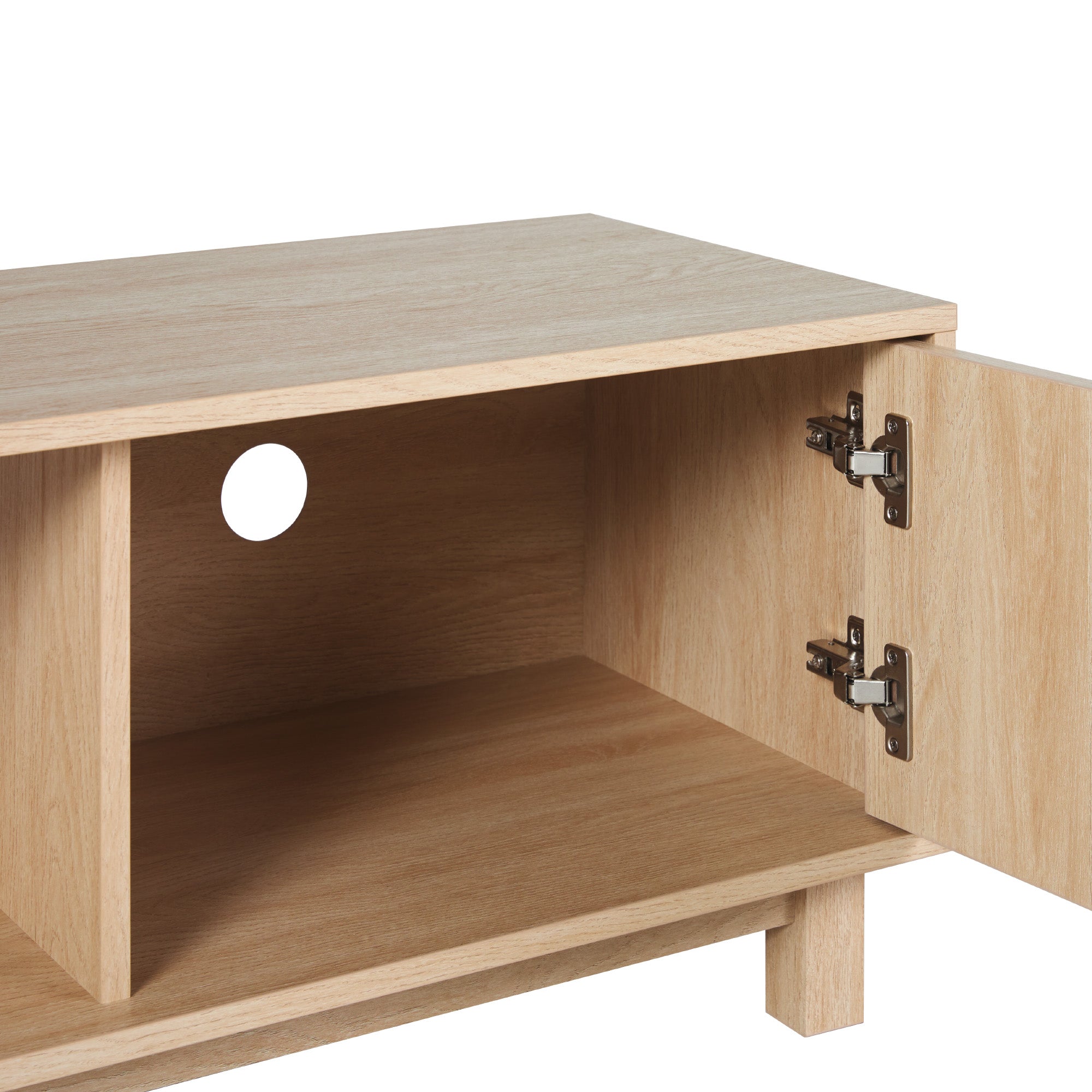 Vibrato Fluted-Door TV Stand with Open Shelf