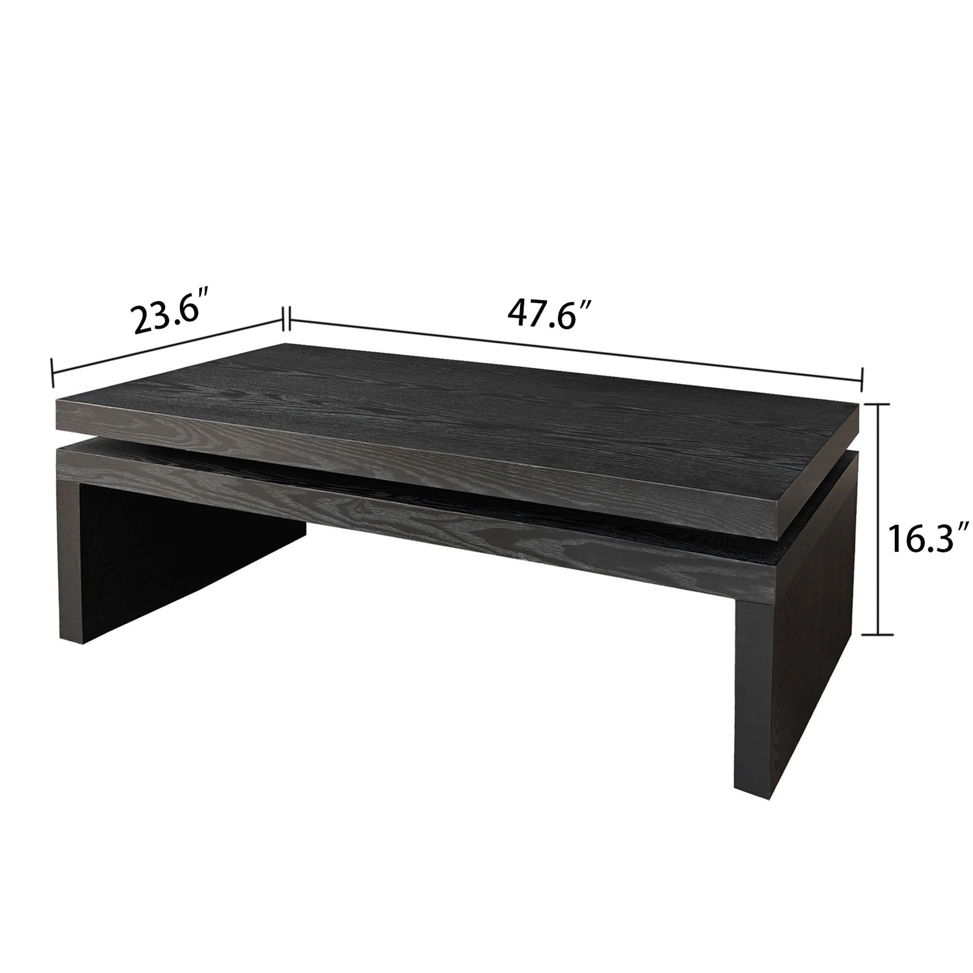 Modern Black Wood Coffee Table