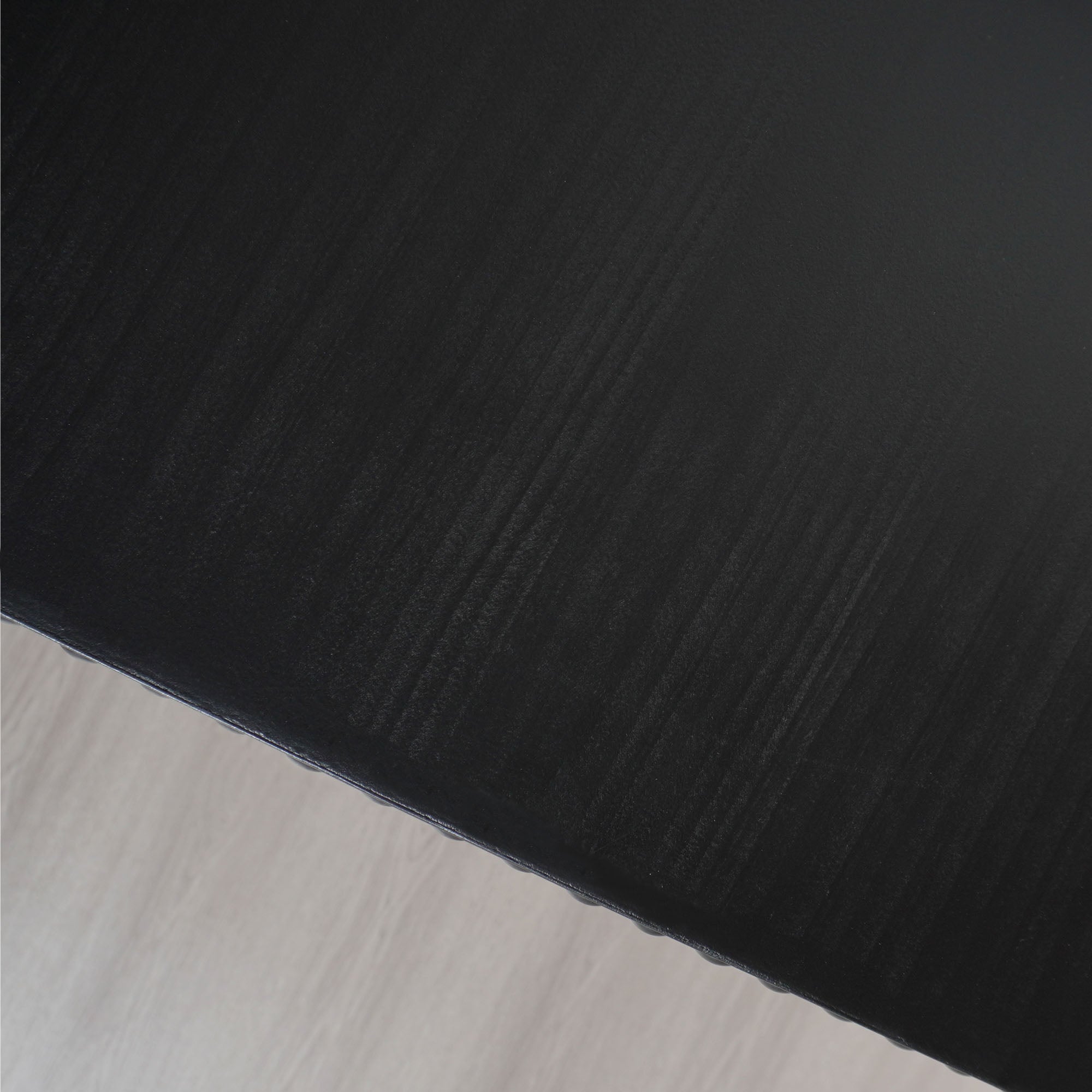 Curved Waterfall-Style Wood Beaded Console Table