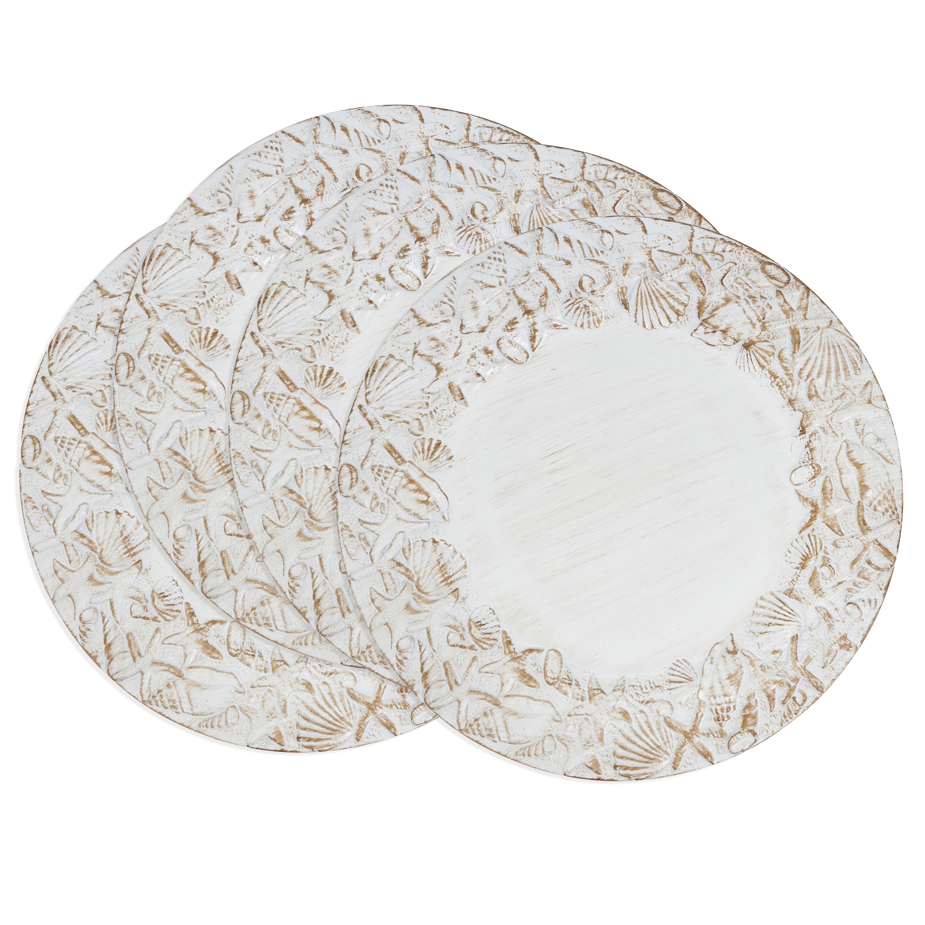 Sea Shell Embellished Charger, Set of 4