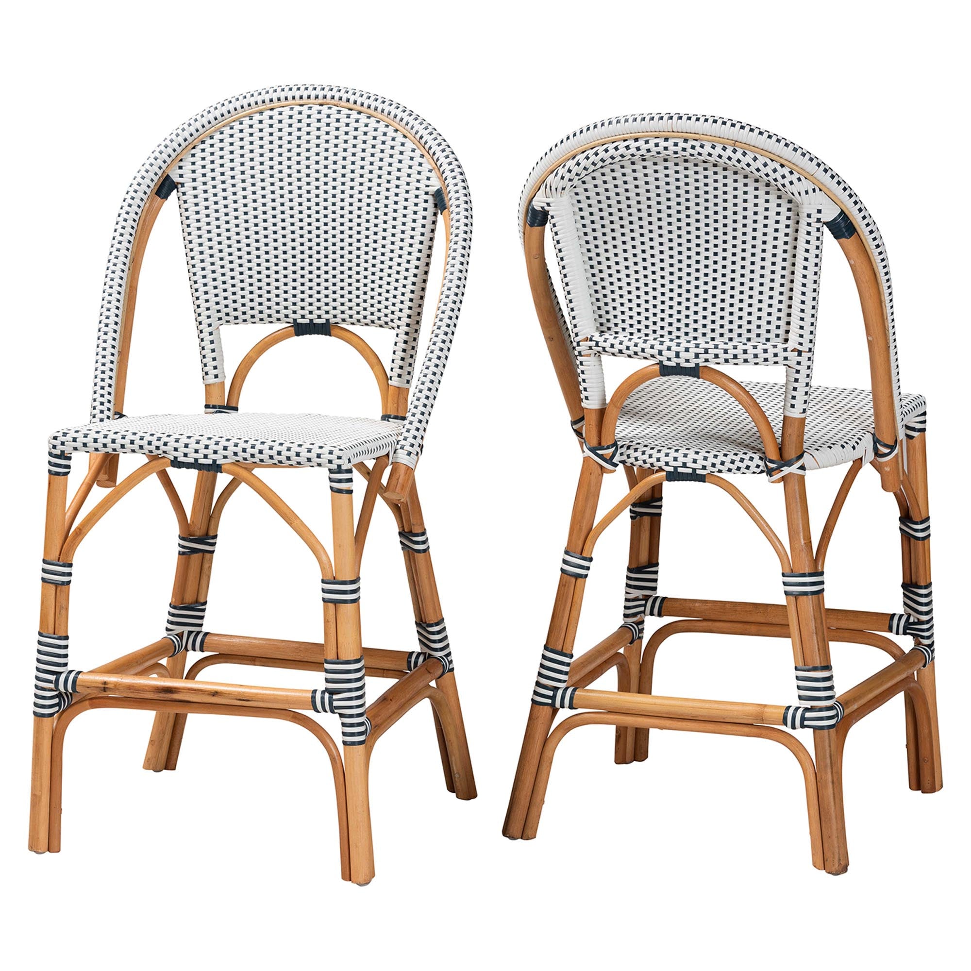 Lexi Rattan 2-Piece Counter Stool Set