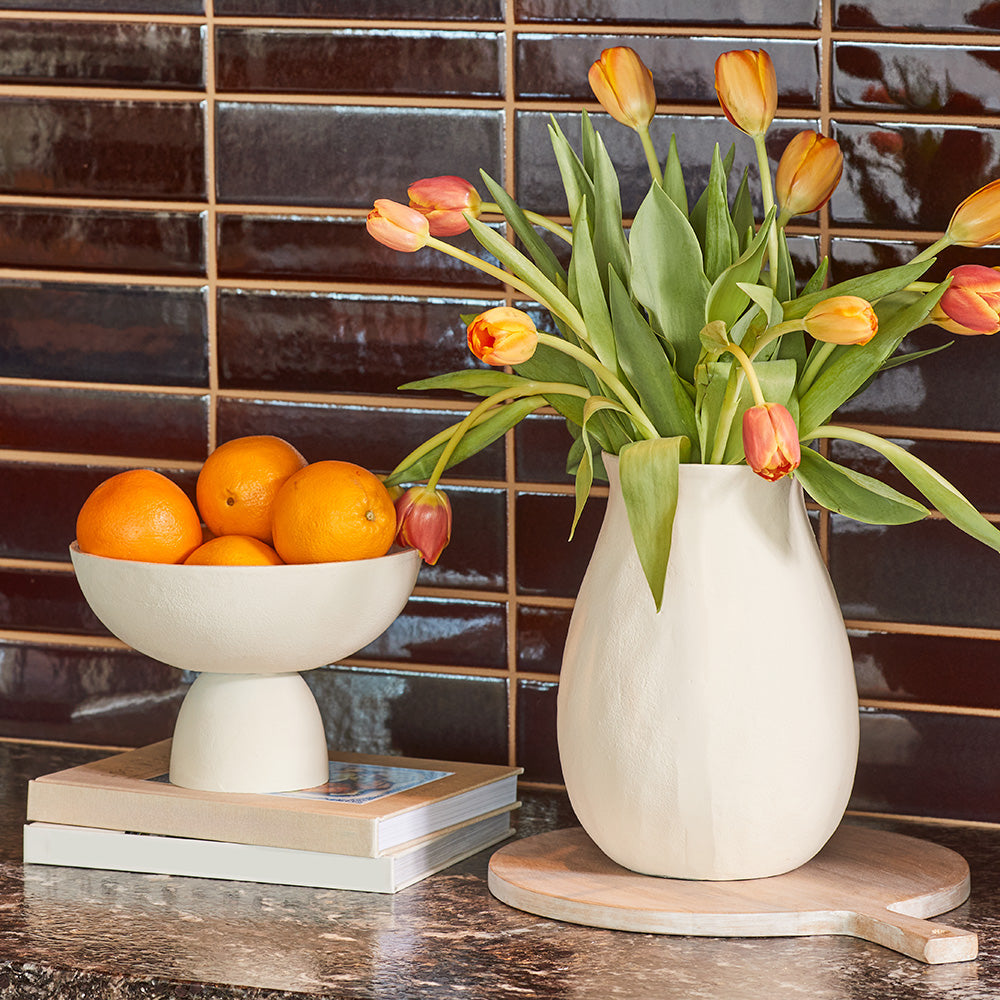 Close up of Matching Creme Vase
