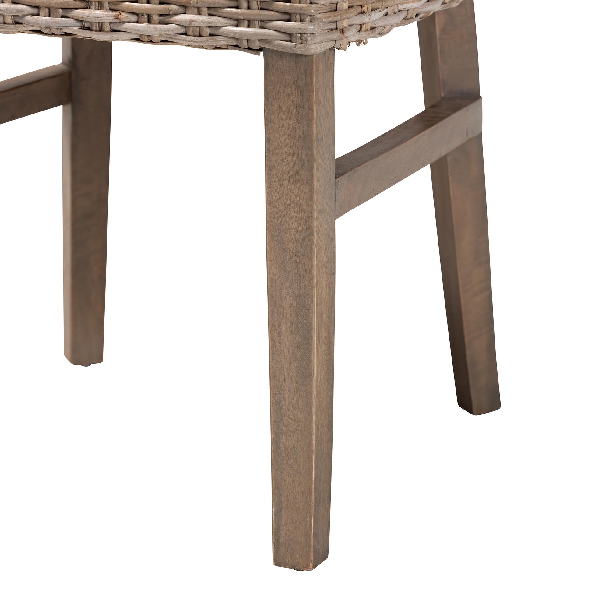 Valto Rattan and Wood Dining Chair