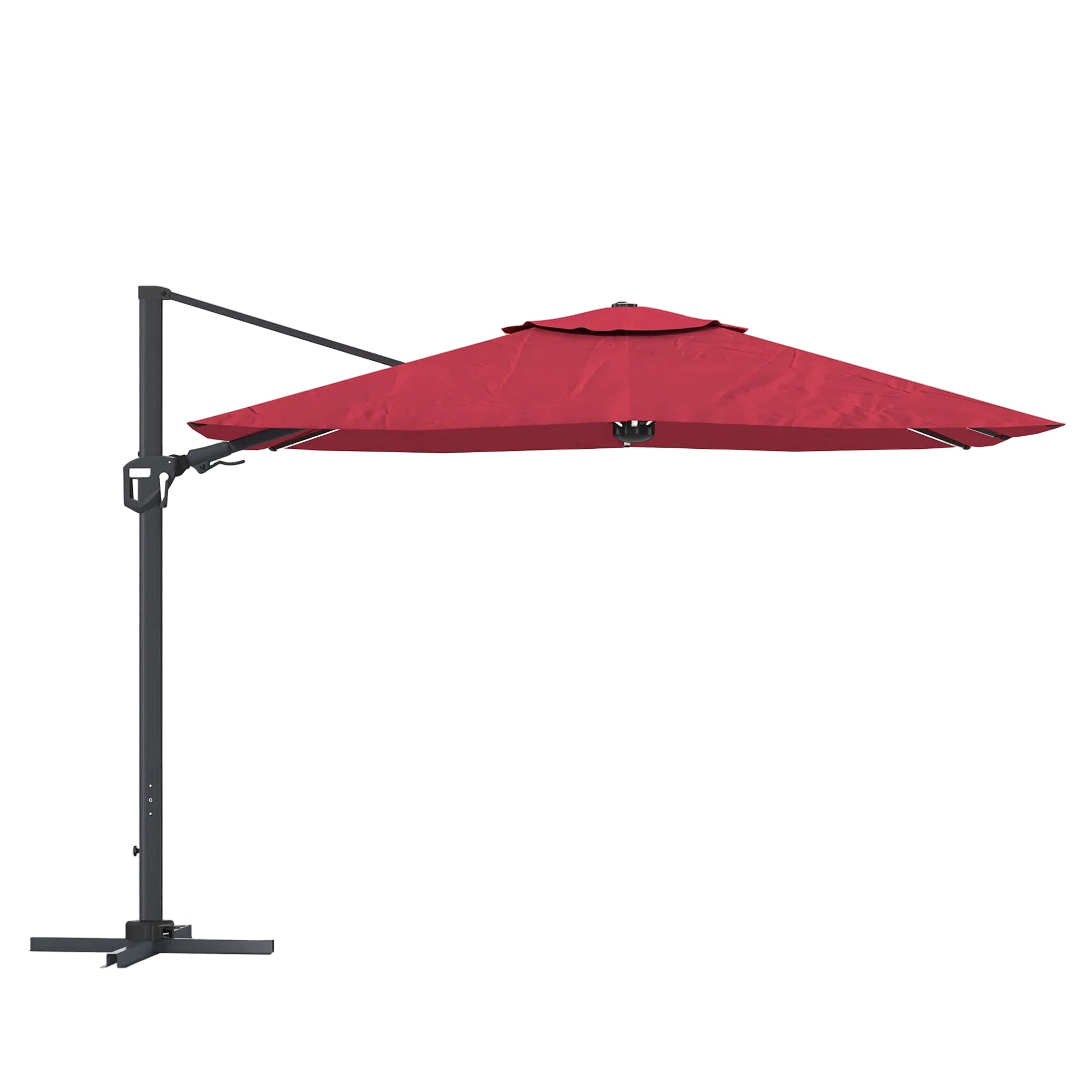 11' Square Cantilever Patio Umbrella with LED Light, Base Not Included