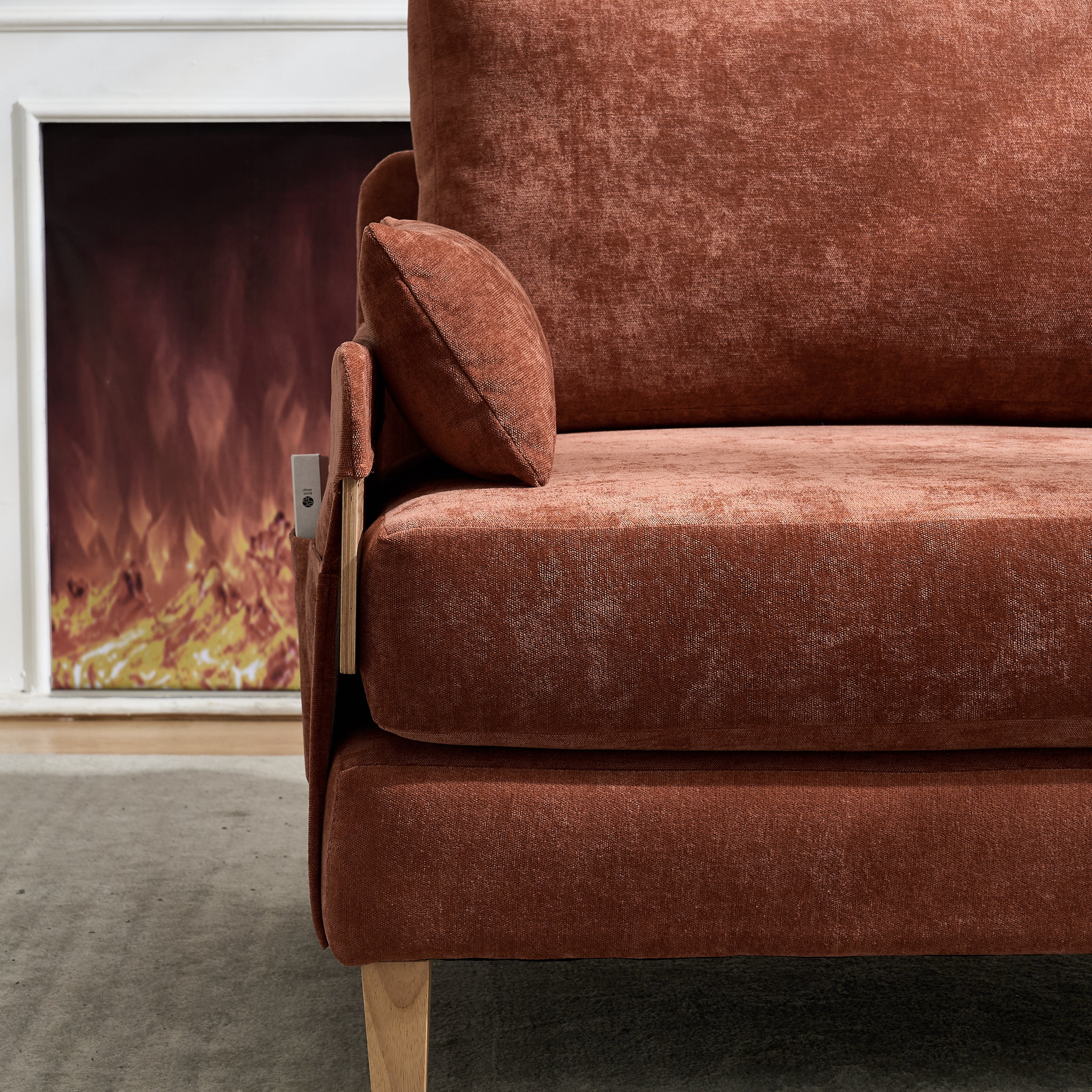 Mid-Century Modern Chenille Foldable Sofa Bed Recliner