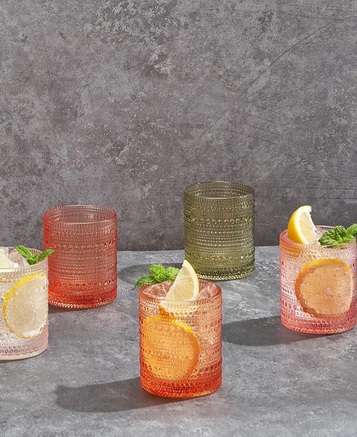 Sunset Hobnail Tumblers Set of 5