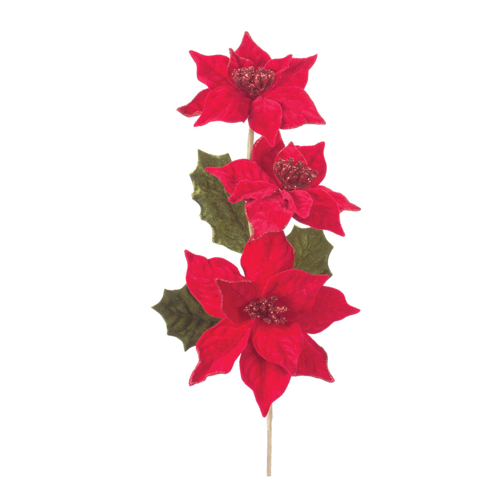 Poinsettia-Flower-Spray-(set-of-6)-Red-Faux-Florals
