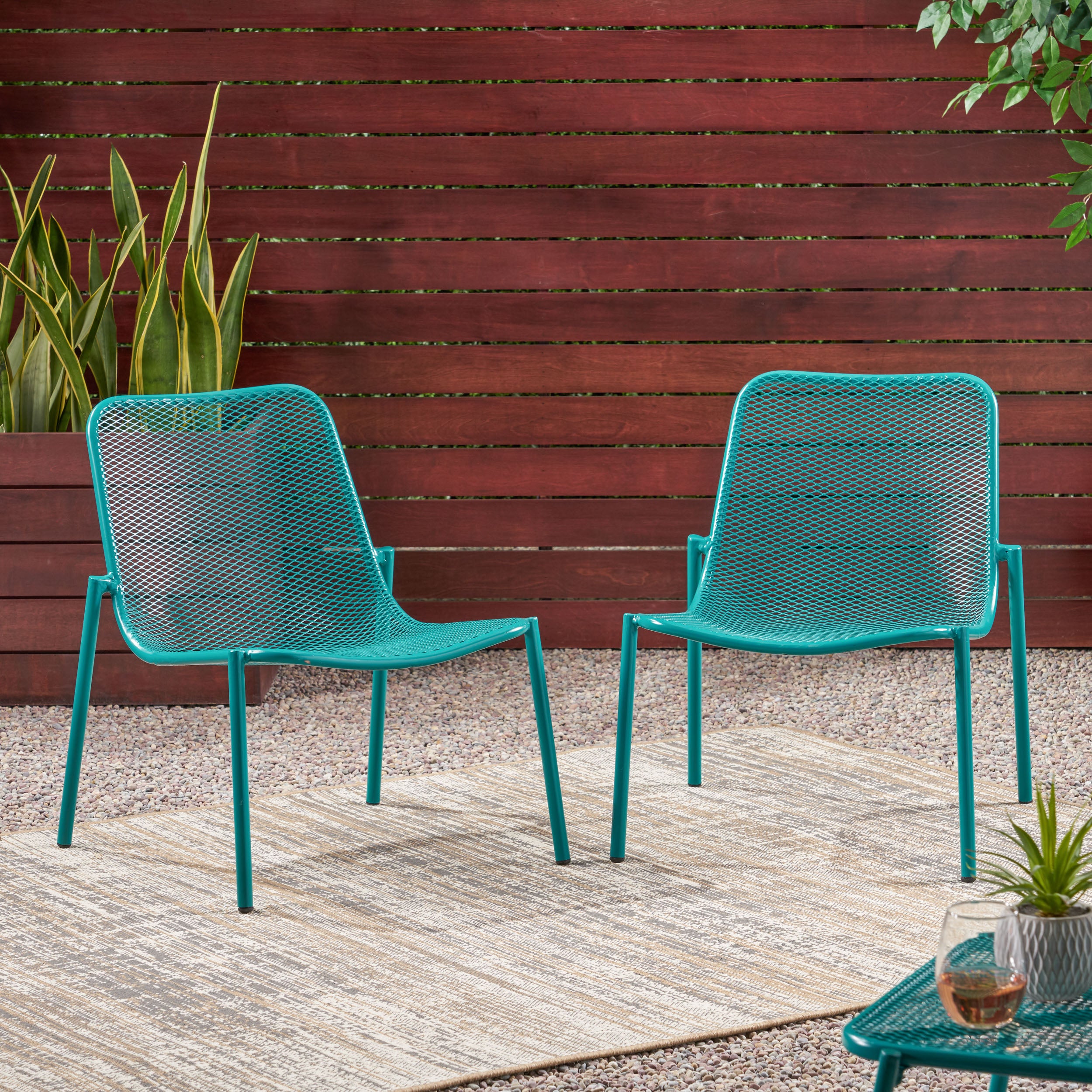 Kincaid Stackable Iron Chairs, Set of 2