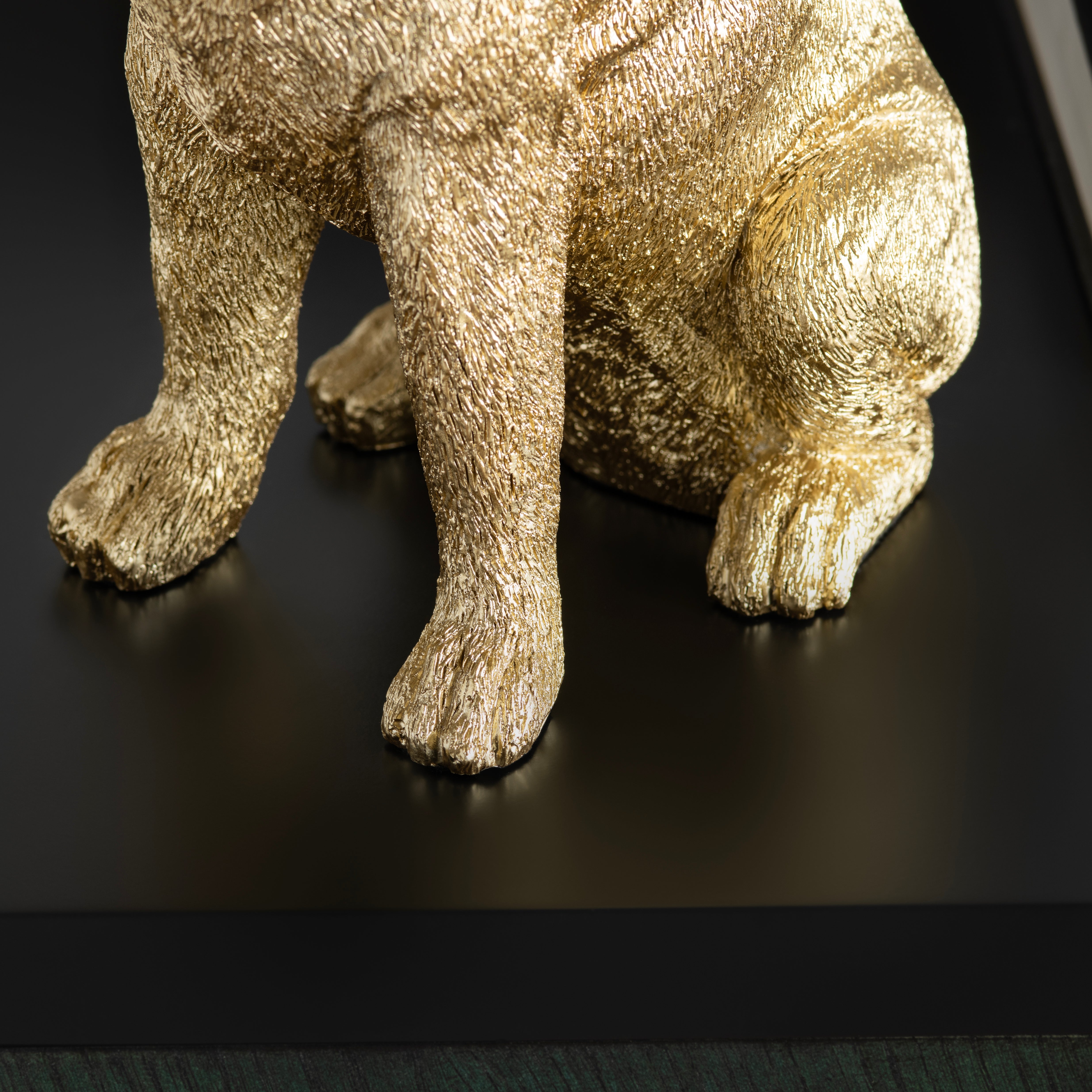 Gold Resin Boxer Dog Table Lamp With Shade