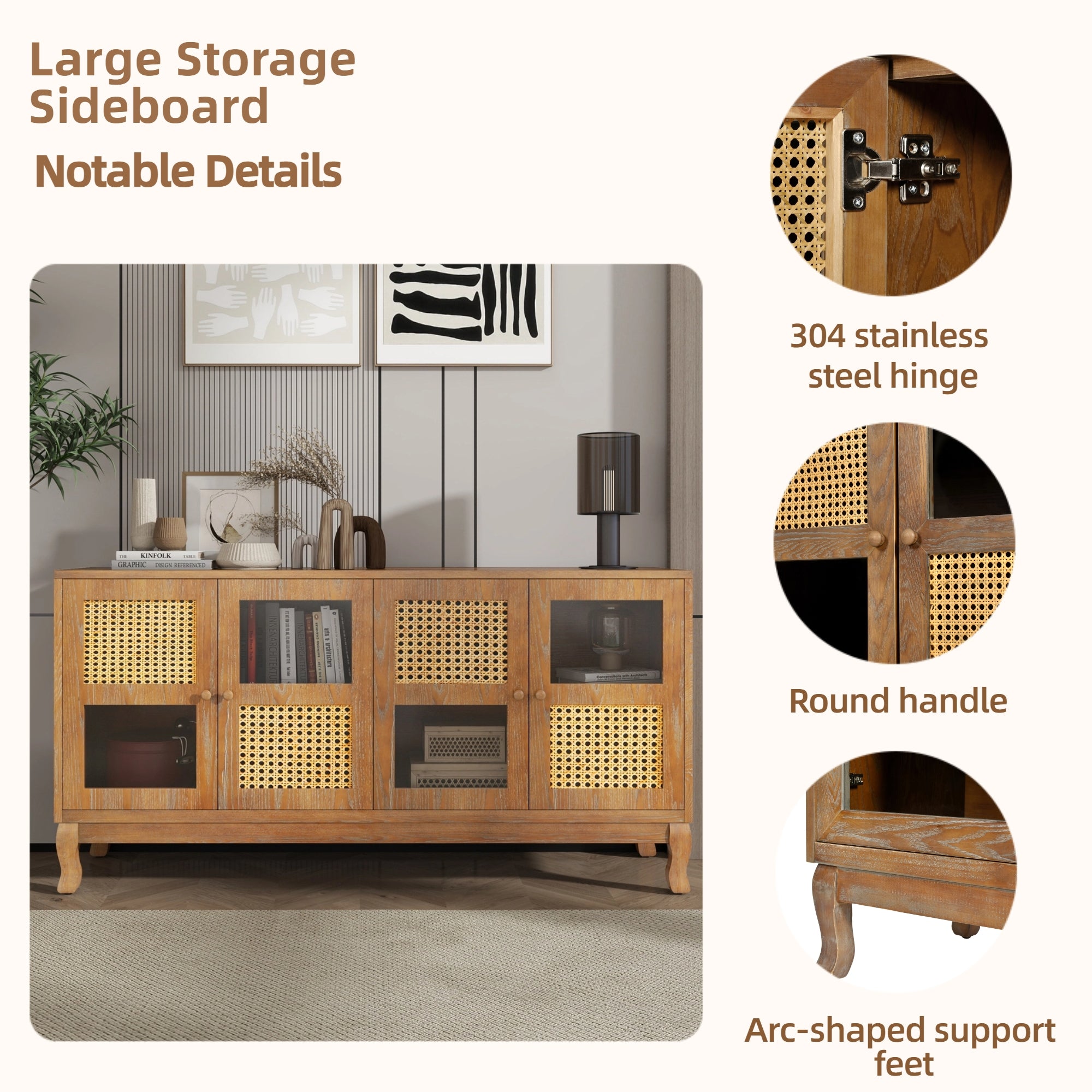Retro 4-Door Sideboard