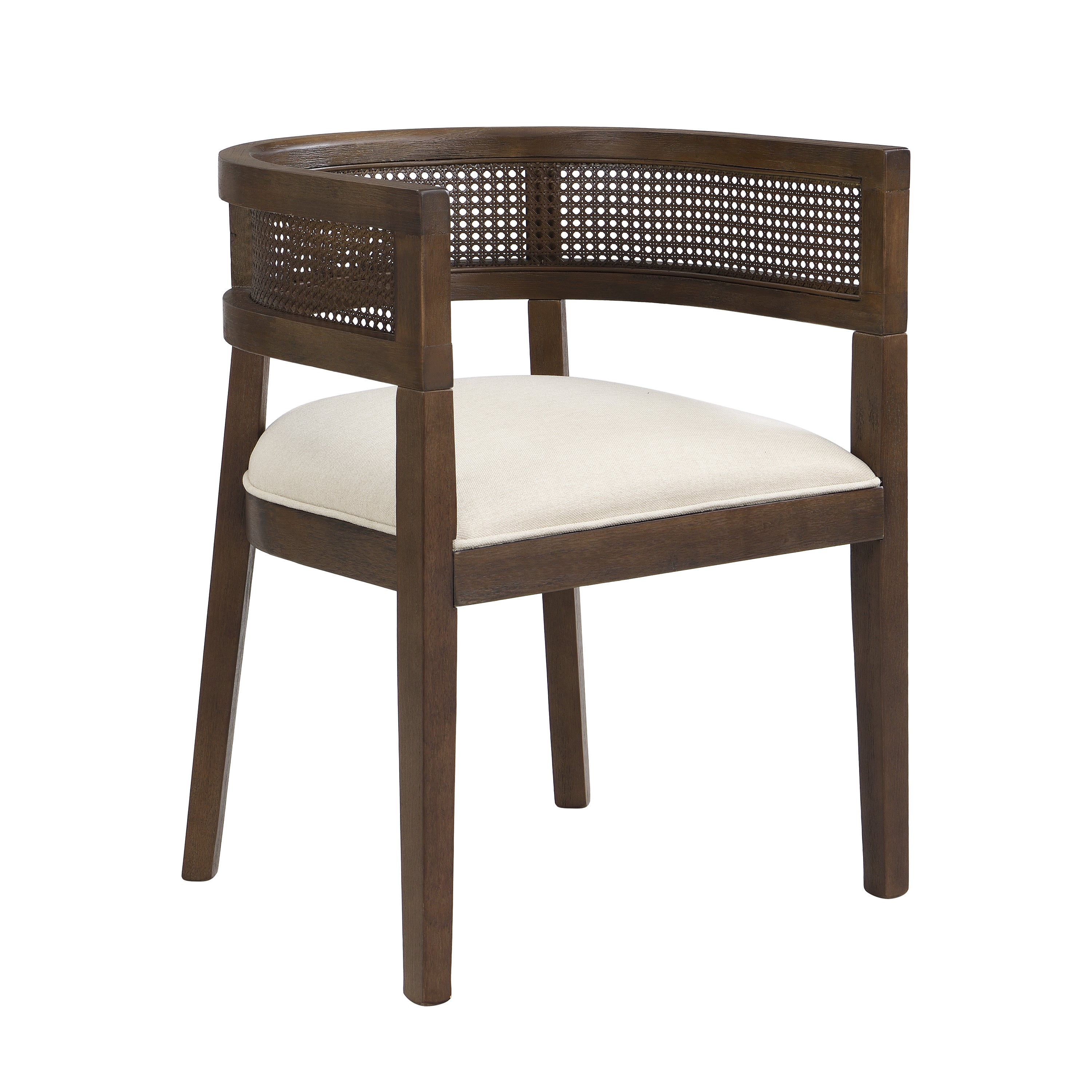 Barrel Dining Chair with Rattan Back - Thumbnail 5