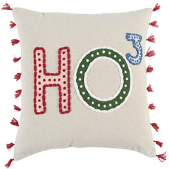 Embroidered Light Cotton Canvas Sentiment Pillow Cover