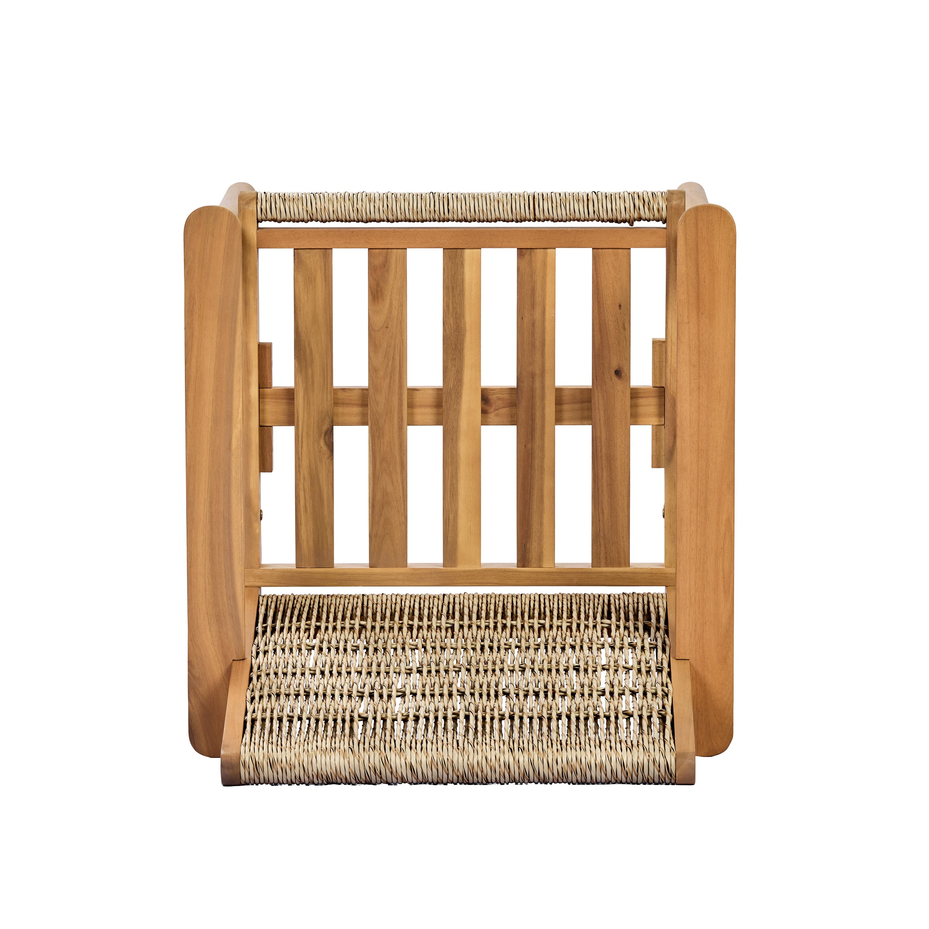 Miles Acacia Wood & Wicker Rattan Woven Dining Chairs, Set of 2