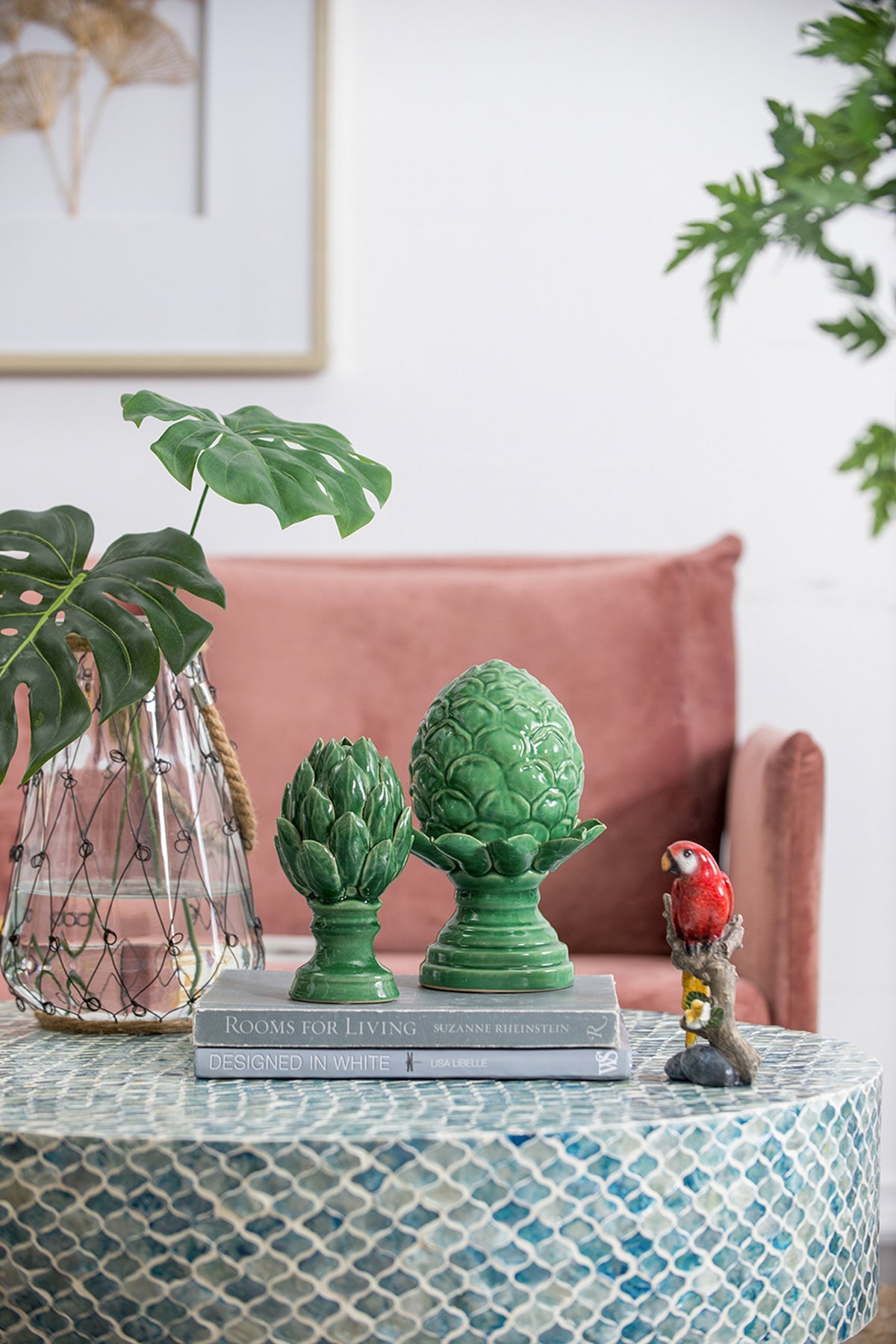 Helsa Ceramic Blooming Artichoke Accent