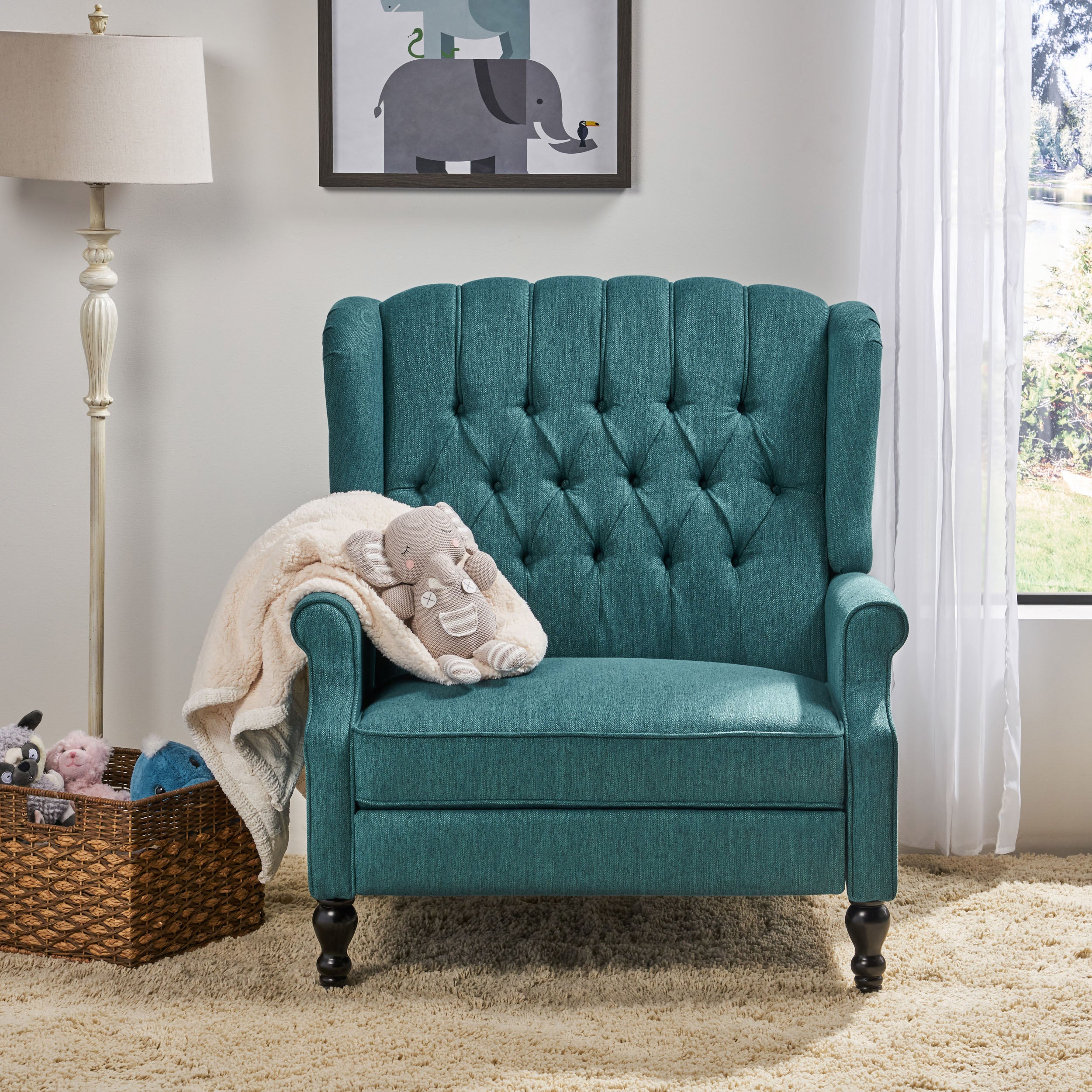 Oversized Wingback Tufted Recliner Accent Chair