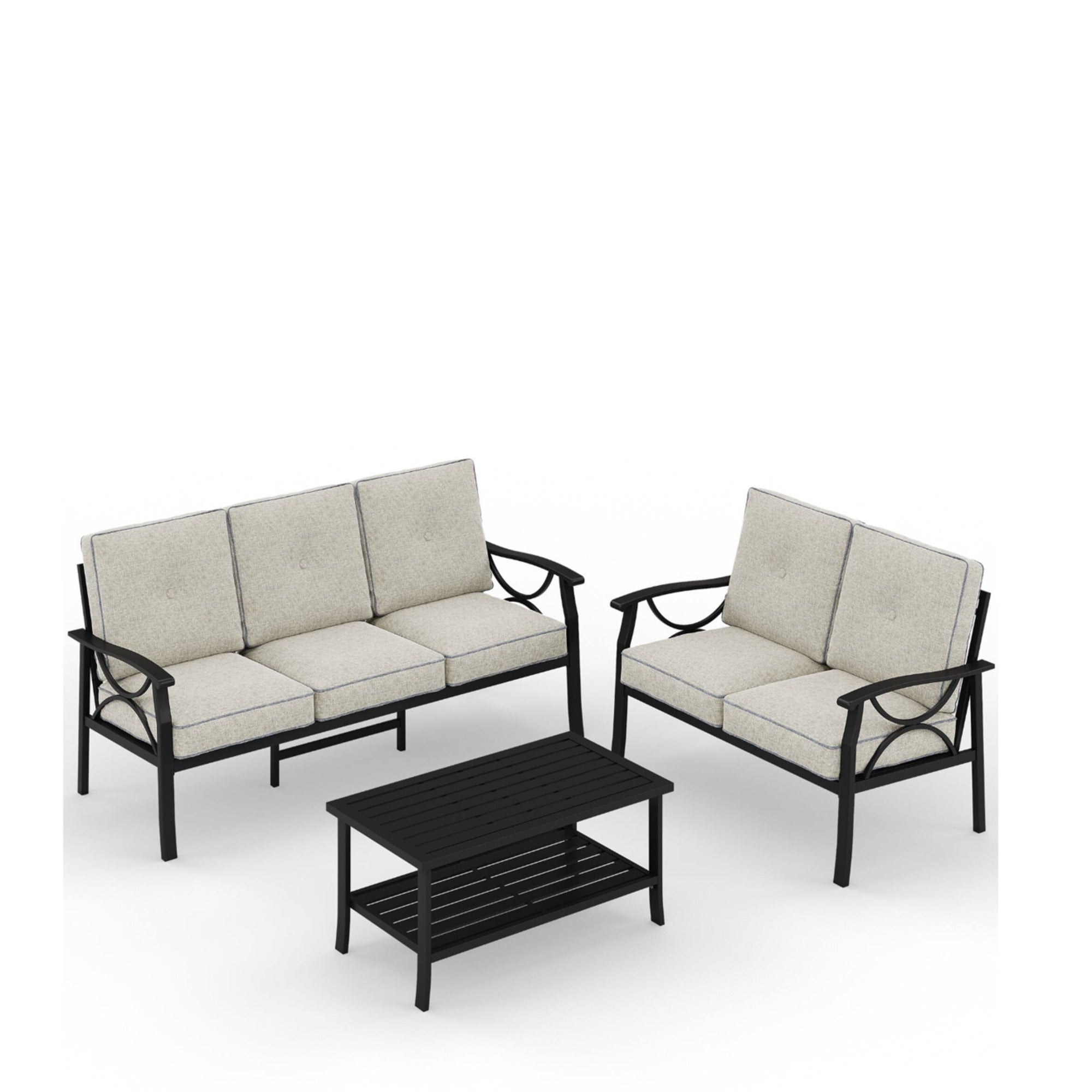 Marisol 3 Piece Metal Patio Furniture Set