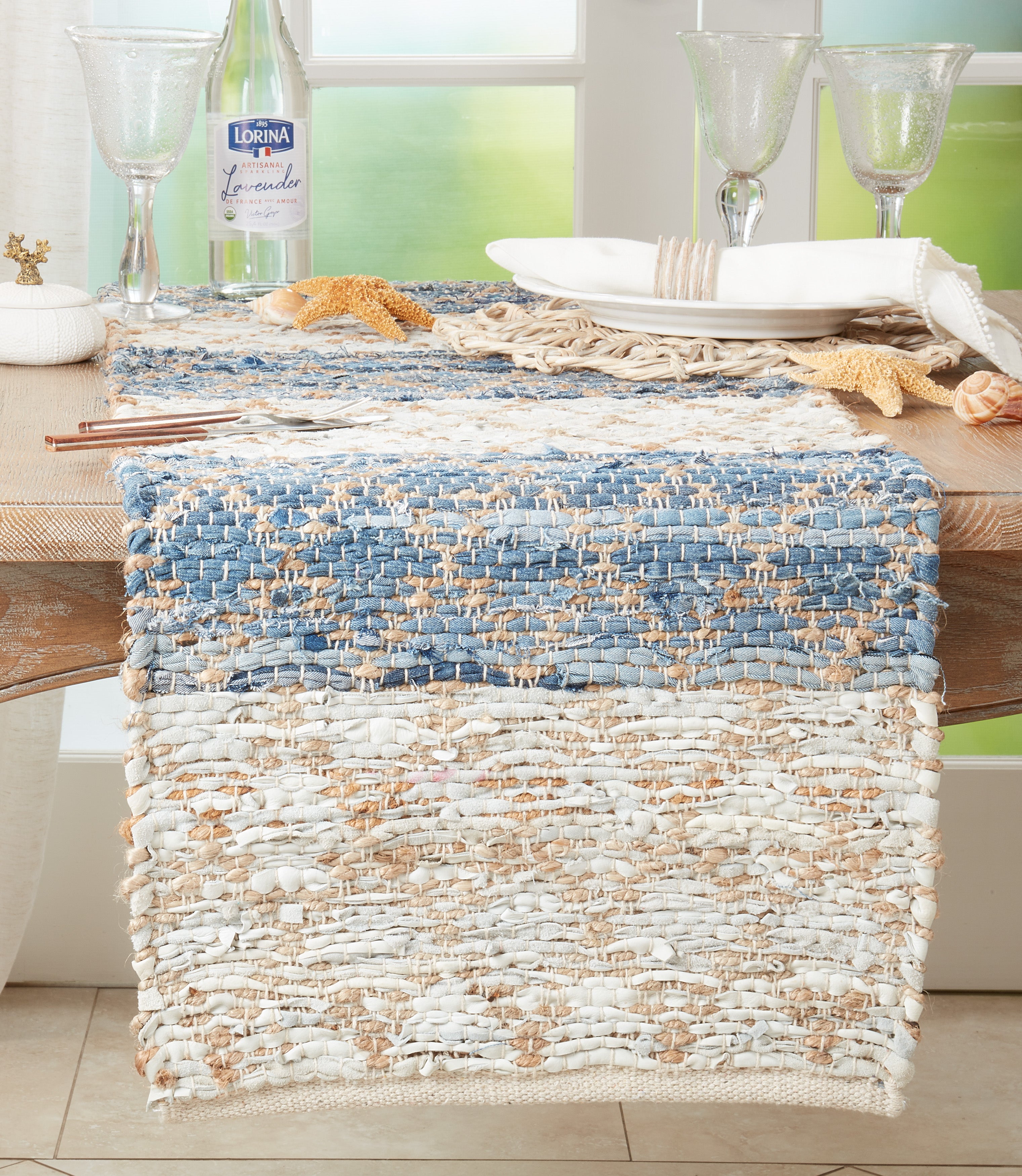 Diamond Stripe Chindi Table Runner