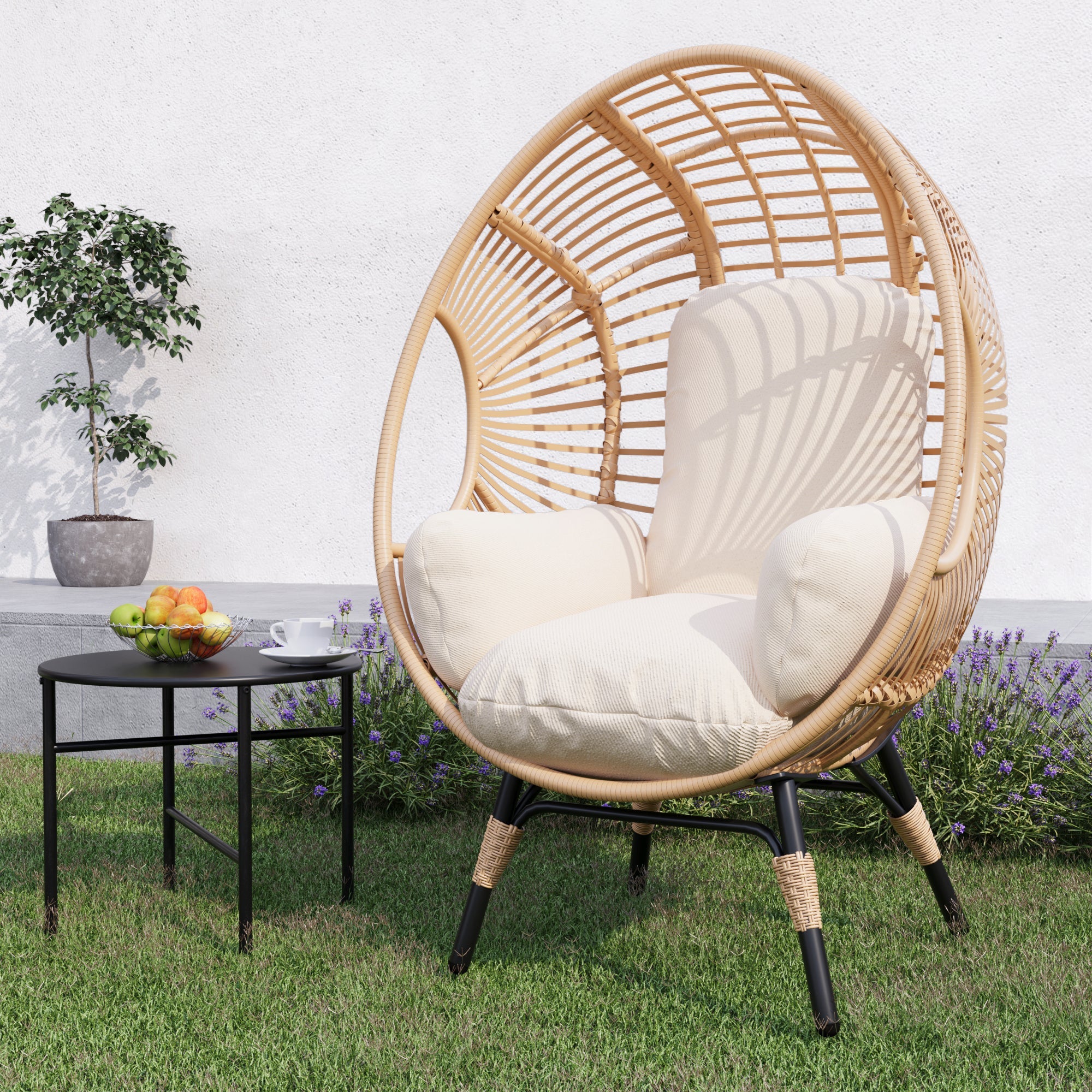 New Style PE Wicker Weaving Patio Egg Chair